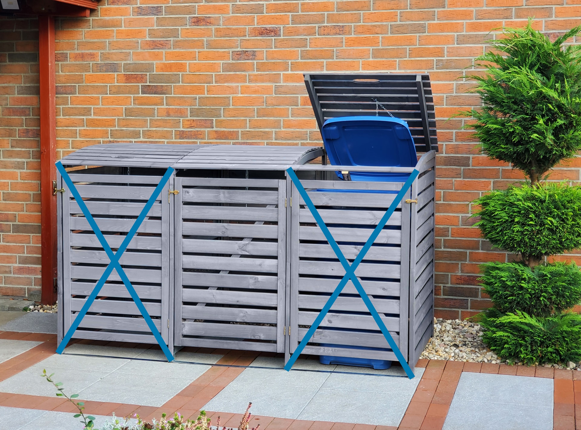promadino Coffre à poubelles »Erweiterungsset für Vario III, aus Massivholz« compatible avec toutes les poubelles jusqu'à 240 litres
