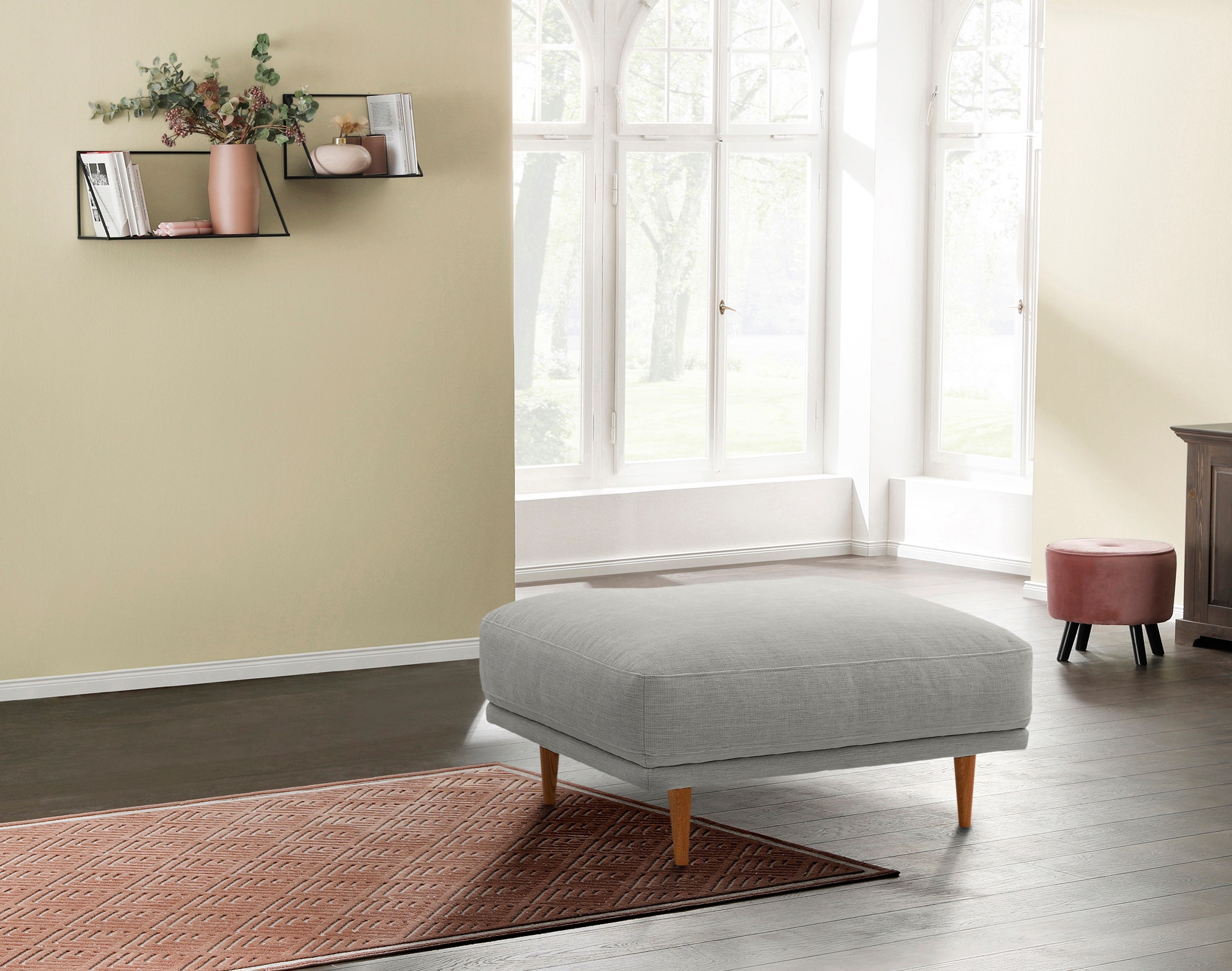 Image of Premium collection by Home affaire Hocker »Loic«, mit massivholz Füssen bei Ackermann Versand Schweiz