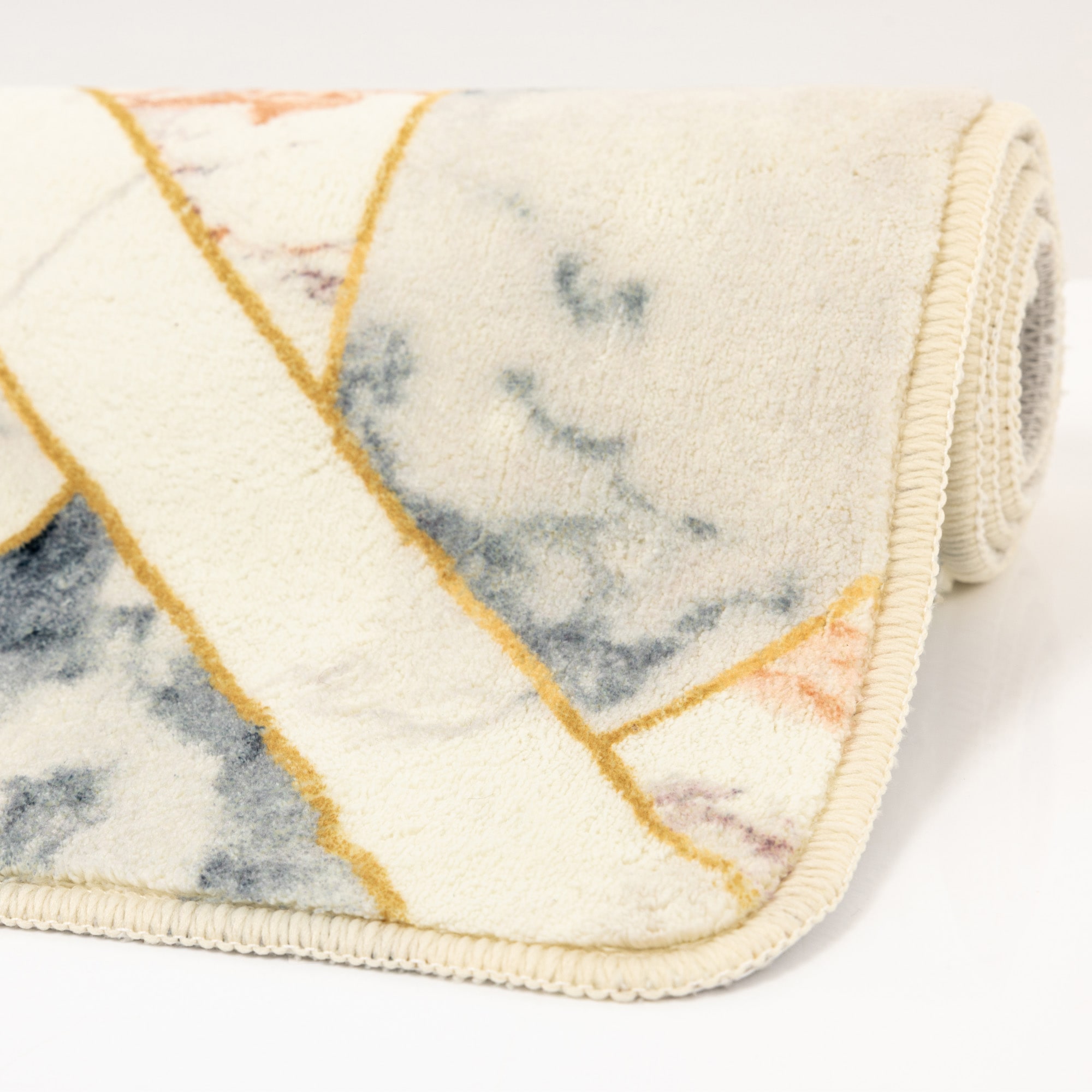 Gino Falcone Tapis de bain »Aquata GF-155, Badvorleger, Badezimmer Teppich« Höhe 7 mm revêtement antidérapant Badteppich, bedruckt, Marmor Design, rechteckig