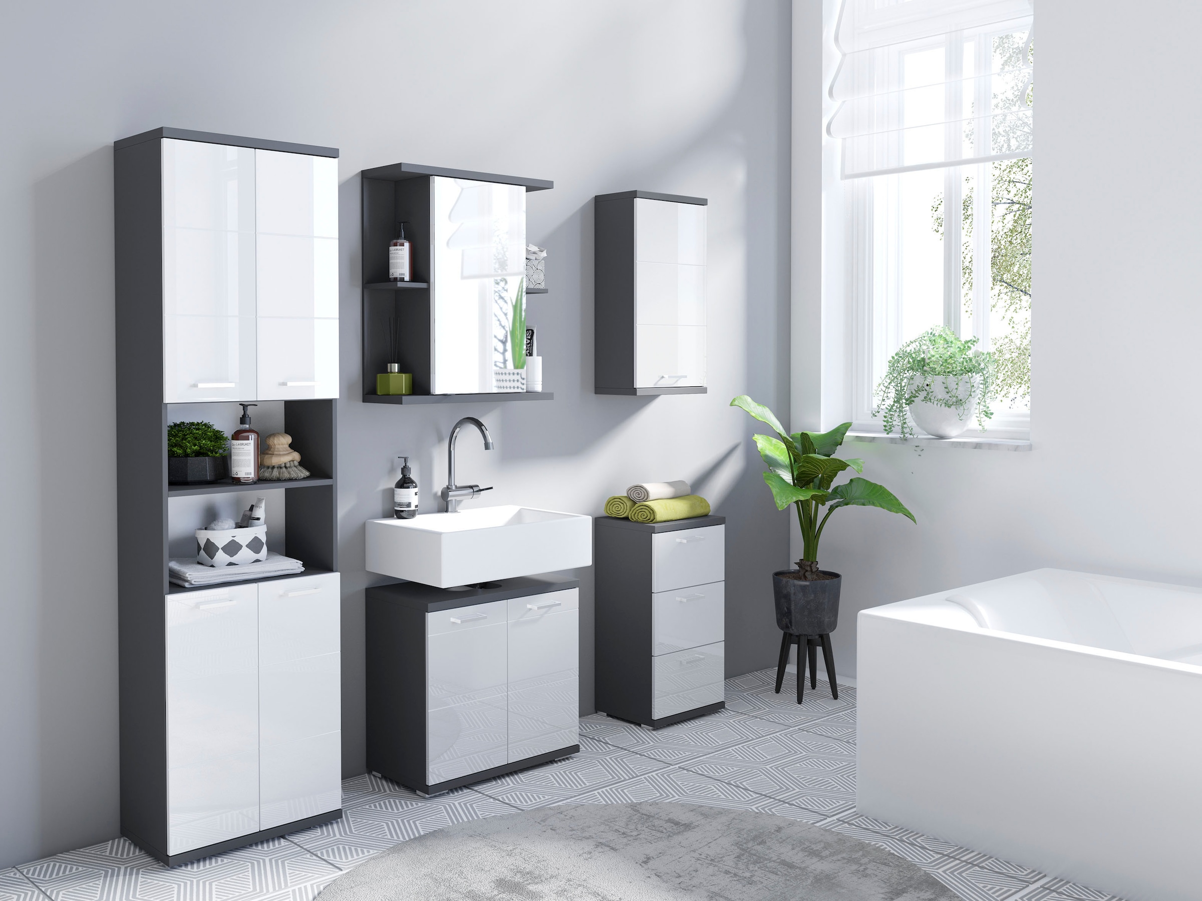 byLIVING Spiegelschrank »Nebraska« Breite 60 cm, mit grosser Spiegeltür und viel Stauraum