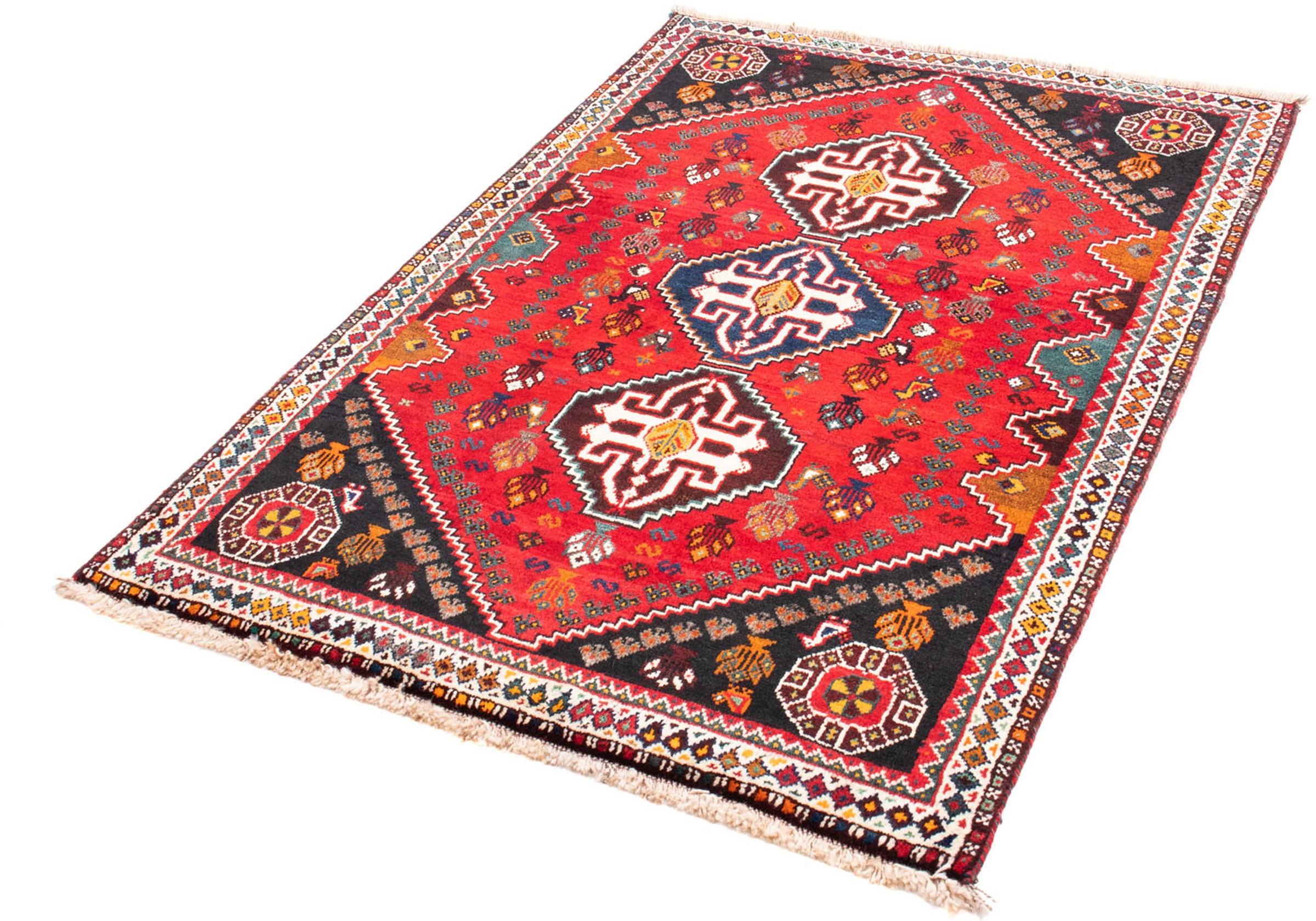 Image of morgenland Orientteppich »Perser - Nomadic - 151 x 106 cm - dunkelrot«, rechteckig, 10 mm Höhe, Wohnzimmer, Handgeknüpft, Einzelstück mit Zertifikat bei Ackermann Versand Schweiz