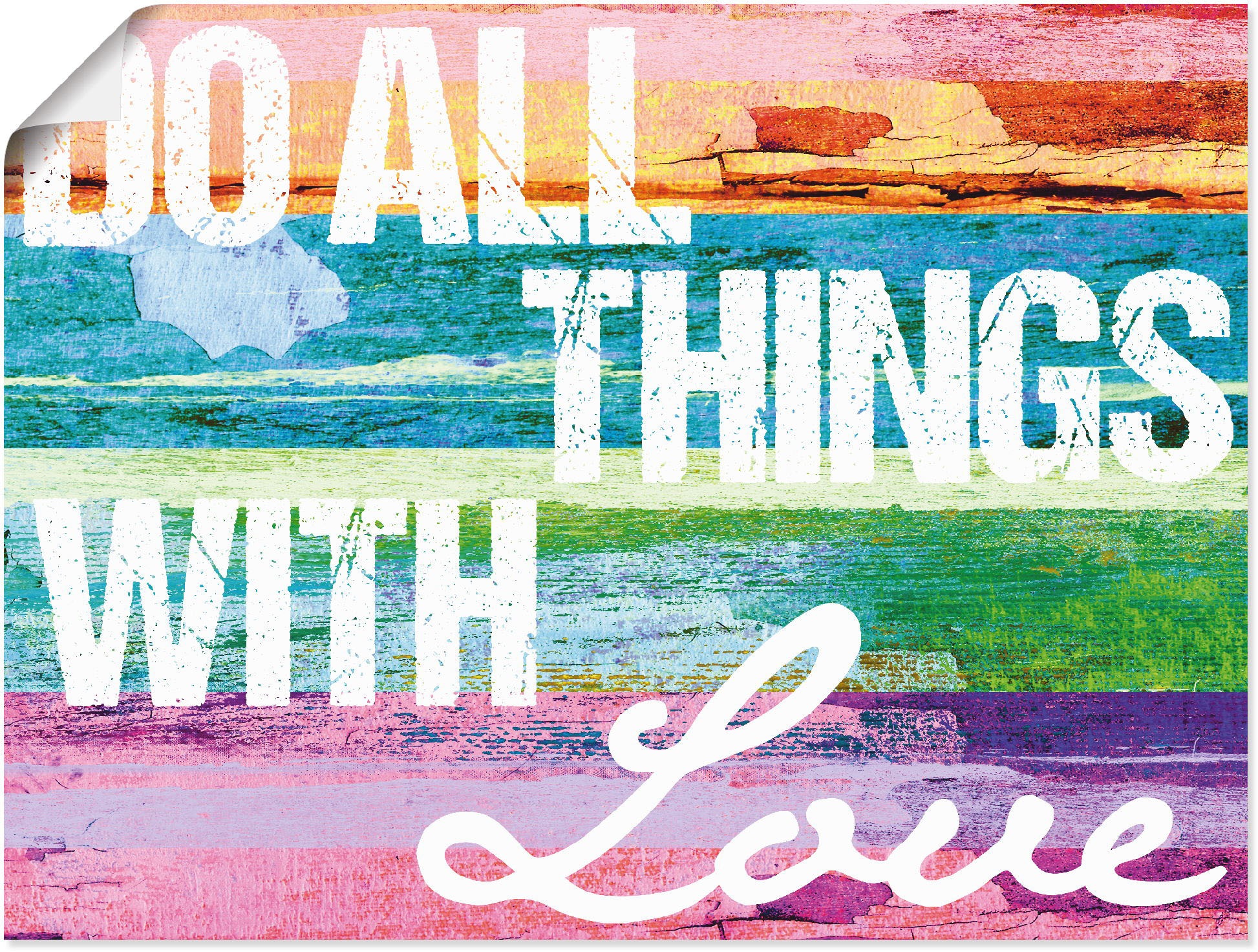 Image of Artland Wandbild »Tu alles mit Liebe«, Sprüche & Texte, (1 St.), in vielen Grössen & Produktarten - Alubild / Outdoorbild für den Aussenbereich, Leinwandbild, Poster, Wandaufkleber / Wandtattoo auch für Badezimmer geeignet bei Ackermann Versand Schweiz