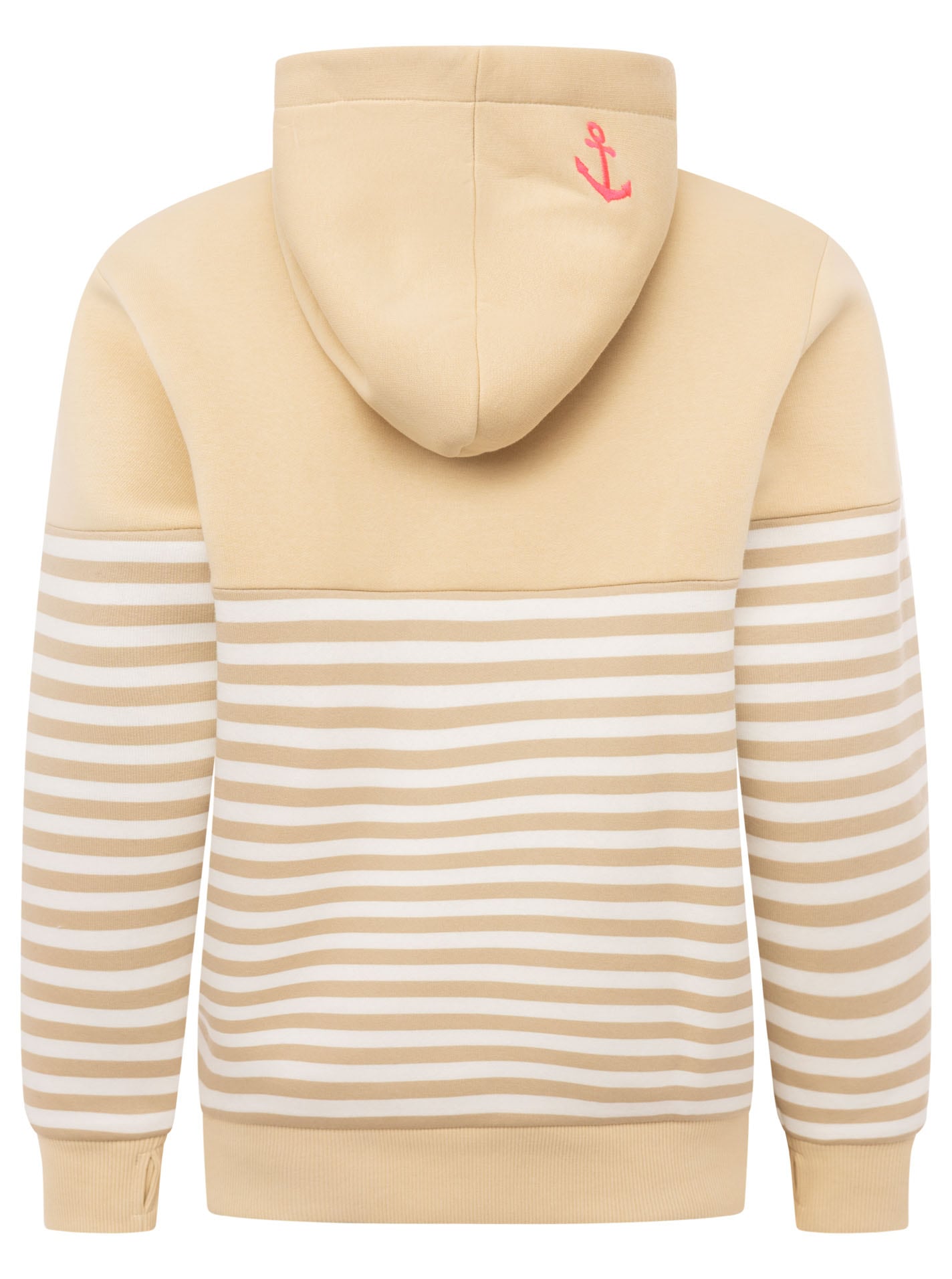 Zwillingsherz Hoodie »"Moin Streifen"«, Stickerei, Kapuze mit bedruckter Kordel, gestreift
