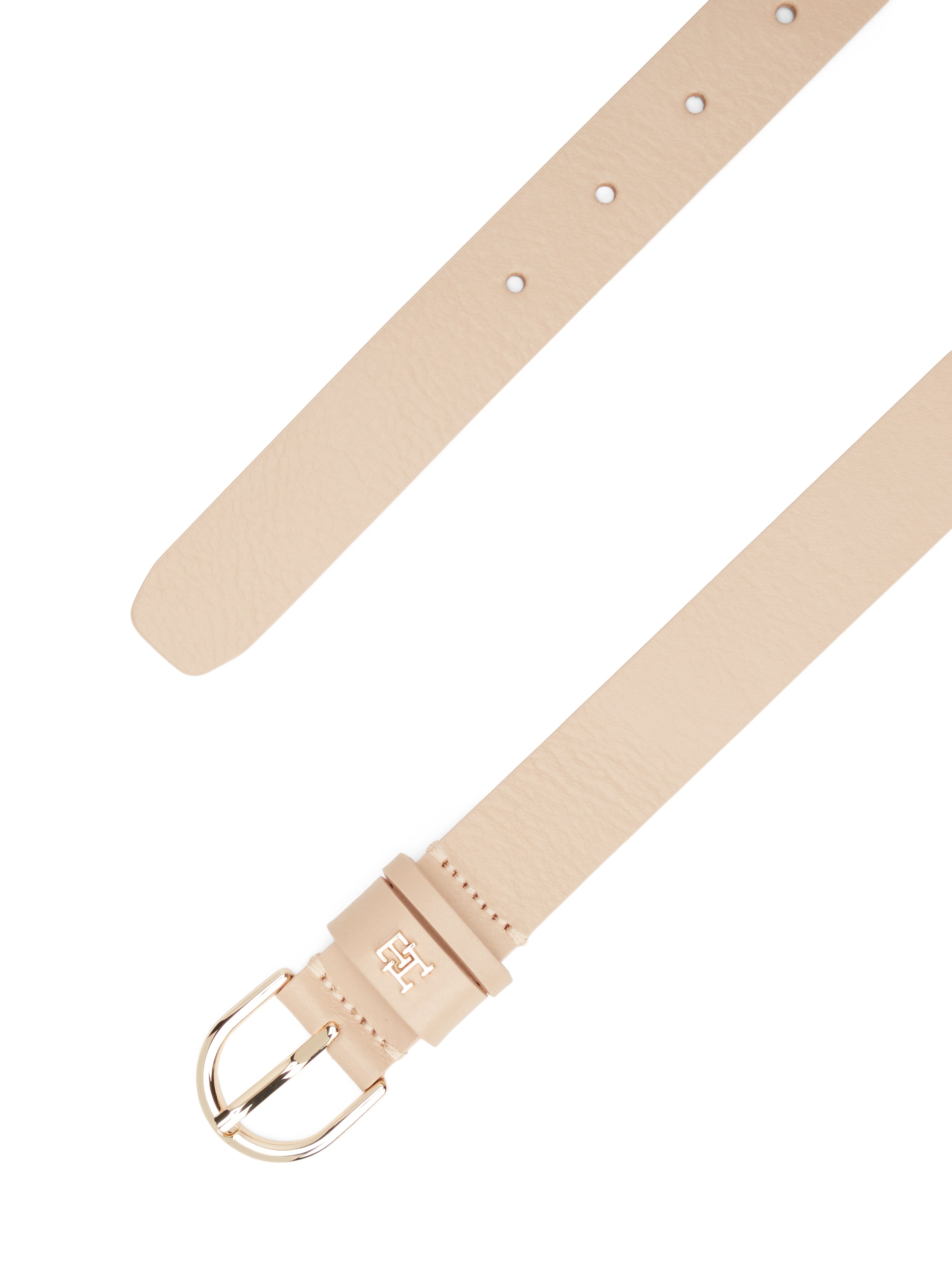 Tommy Hilfiger Ledergürtel »ESSENTIAL EFFORTLESS 2.5 cm breit GOLD« Logoemblem, weiche Haptik, ovale Einfachdornschliesse