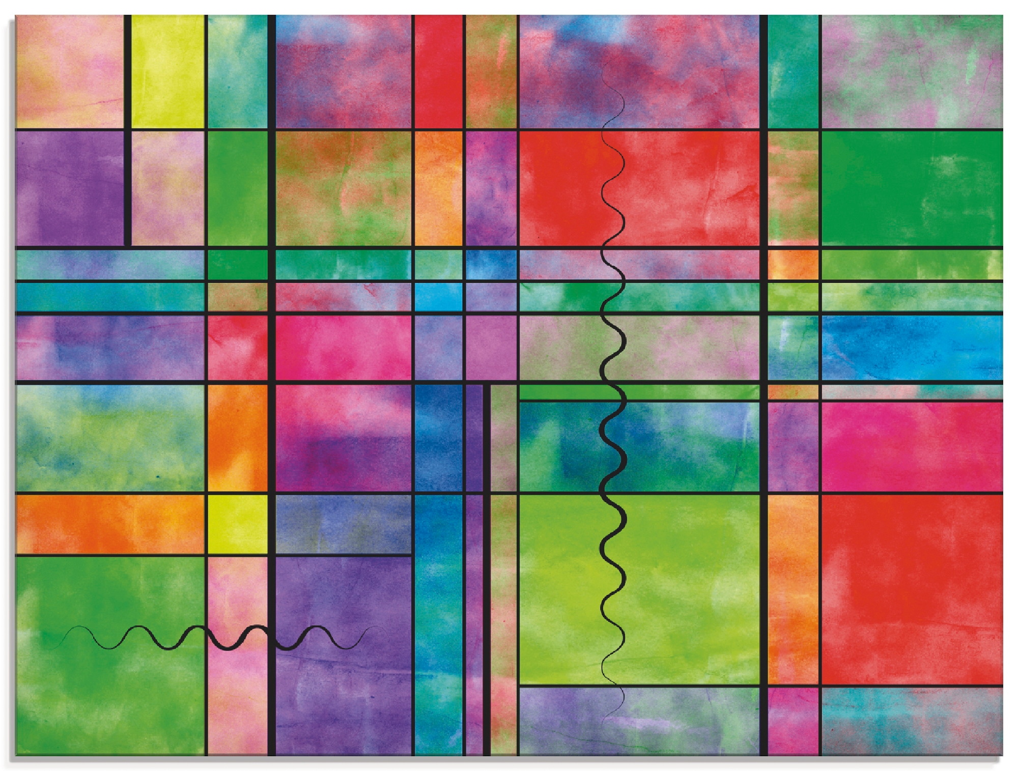 Image of Artland Glasbild "Bunt Abstrakt" Muster 1 Stk. tlg. in verschiedenen Grössen