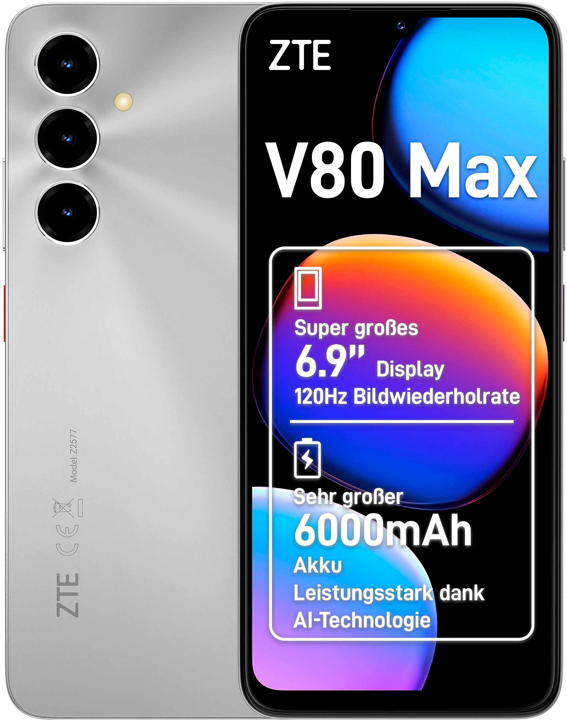 Image of ZTE Smartphone "V80 Max" stellar silver