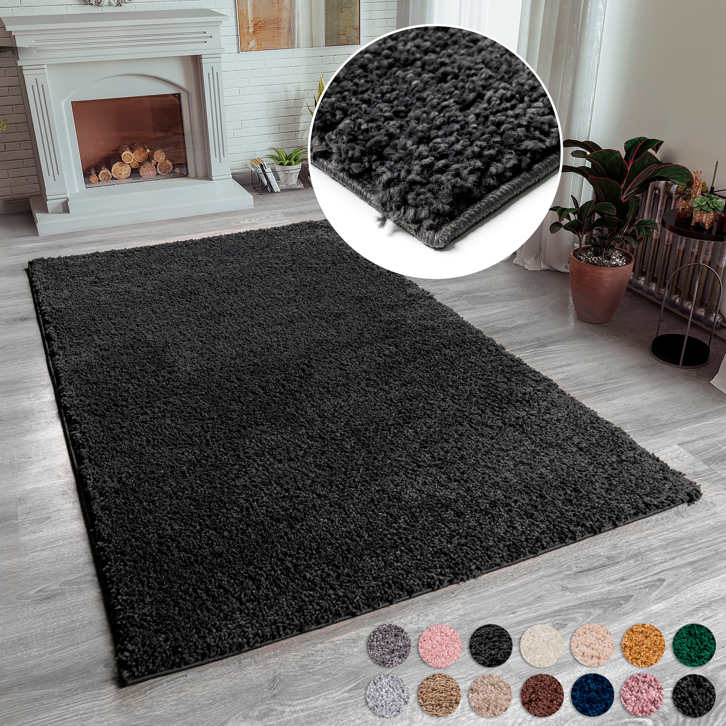 Home affaire Hochflor-Teppich »Shaggy 30«, rechteckig, 30 mm Höhe, Teppich, Uni Farben, besonders weich und kuschelig
