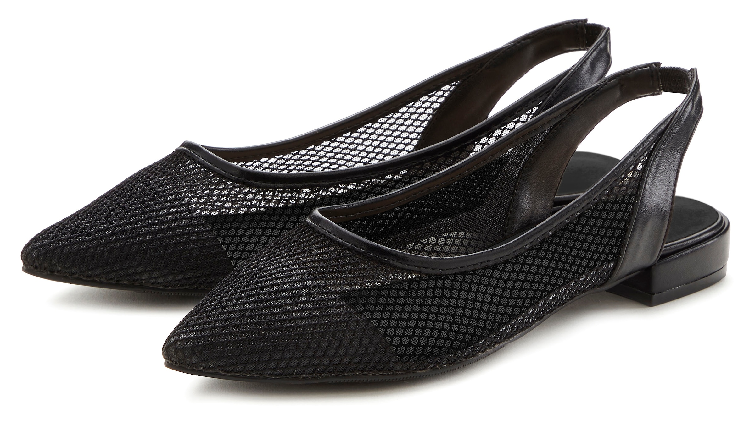 Image of French Connection Ballerina "Riemchenballerina, Halbschuh, Slipper, Sandale, Sommerschuhe" mit luftigem Mesh-Einsatz VEGAN