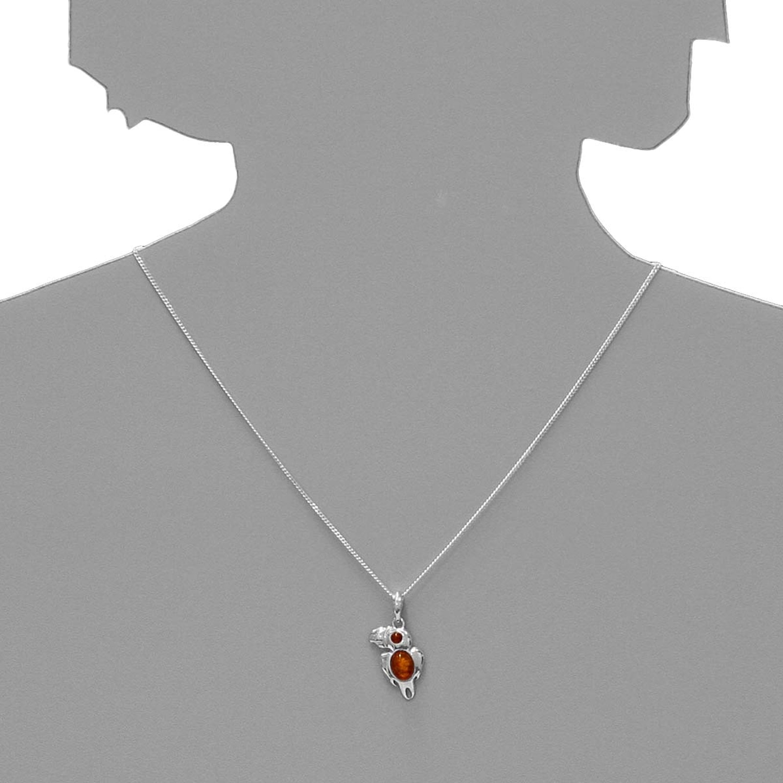OSTSEE-SCHMUCK Chaîne avec pendentif »Ostsee-Schmuck Kette mit Anhänger Papagei«