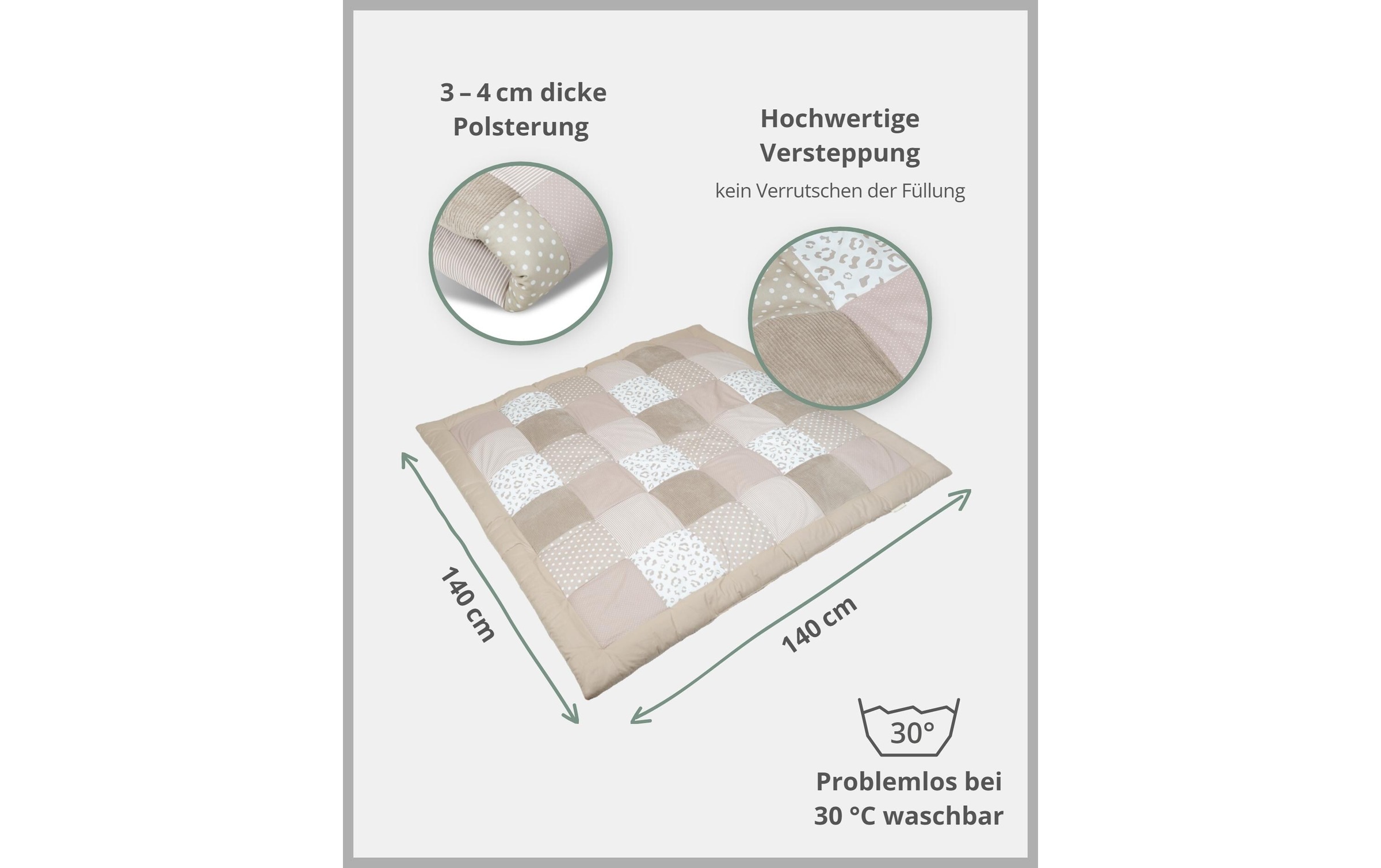 Krabbeldecke »Ullenboom Leo 140 x 140 cm«