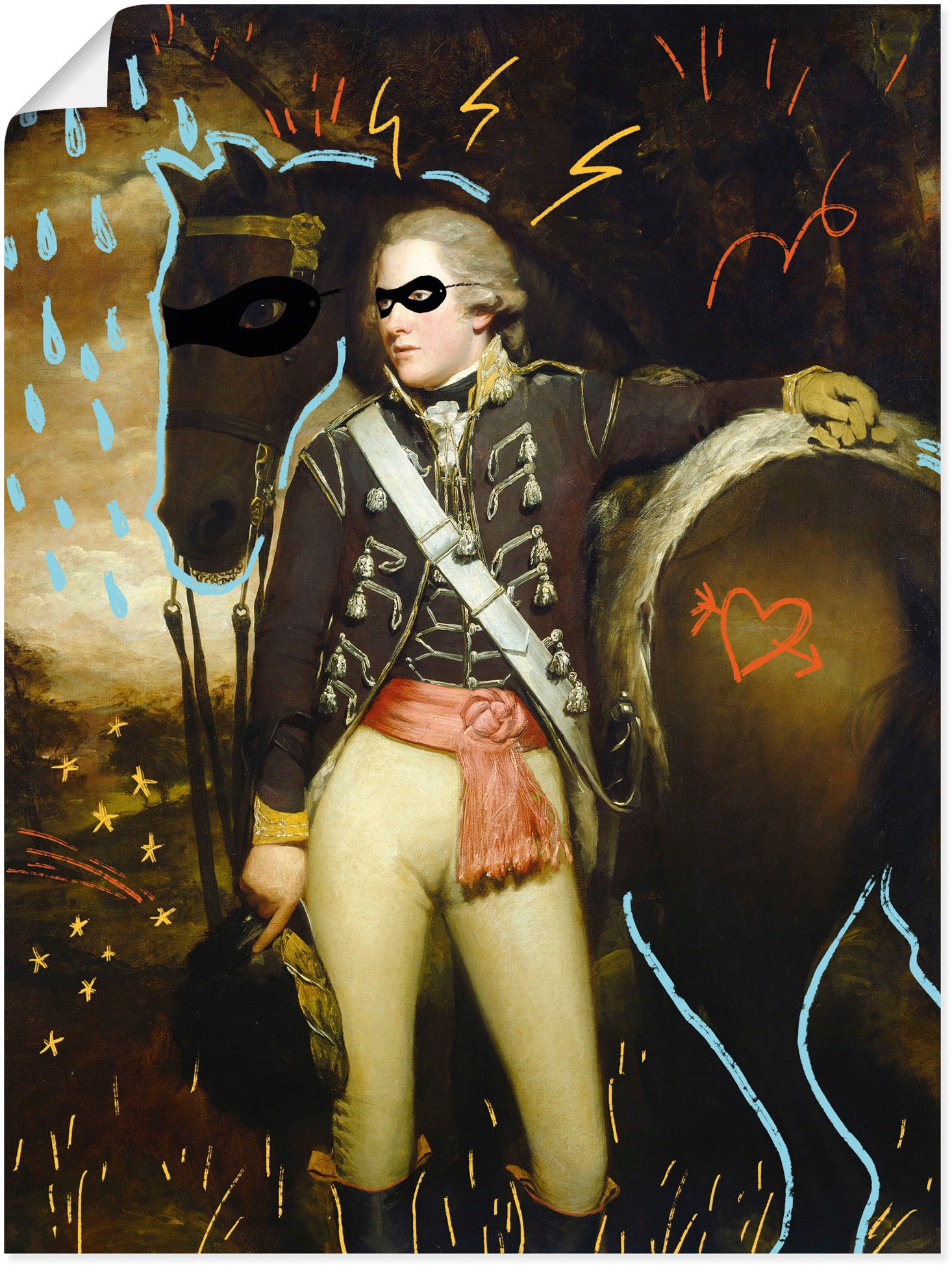 Image of Artland Wandbild »Maskierte Meister (Highwayman)«, Historische Persönlichkeiten, (1 St.), in vielen Grössen & Produktarten - Alubild / Outdoorbild für den Aussenbereich, Leinwandbild, Poster, Wandaufkleber / Wandtattoo auch für Badezimmer geeignet bei Ack