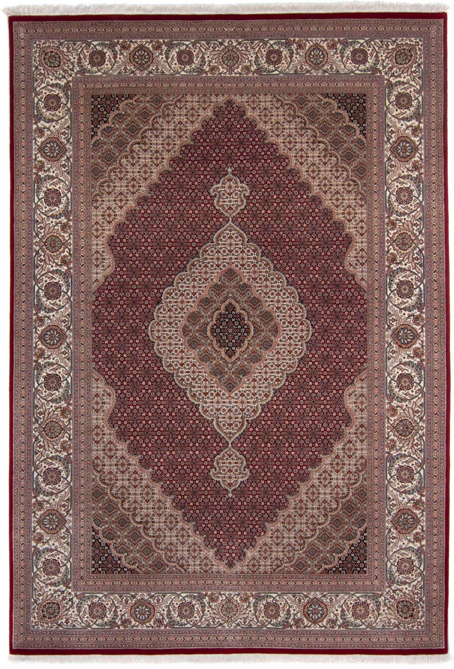 Image of morgenland Seidenteppich »Täbriz Medaillon Rosso 302 x 204 cm«, rechteckig, 1 mm Höhe, Unikat mit Zertifikat bei Ackermann Versand Schweiz