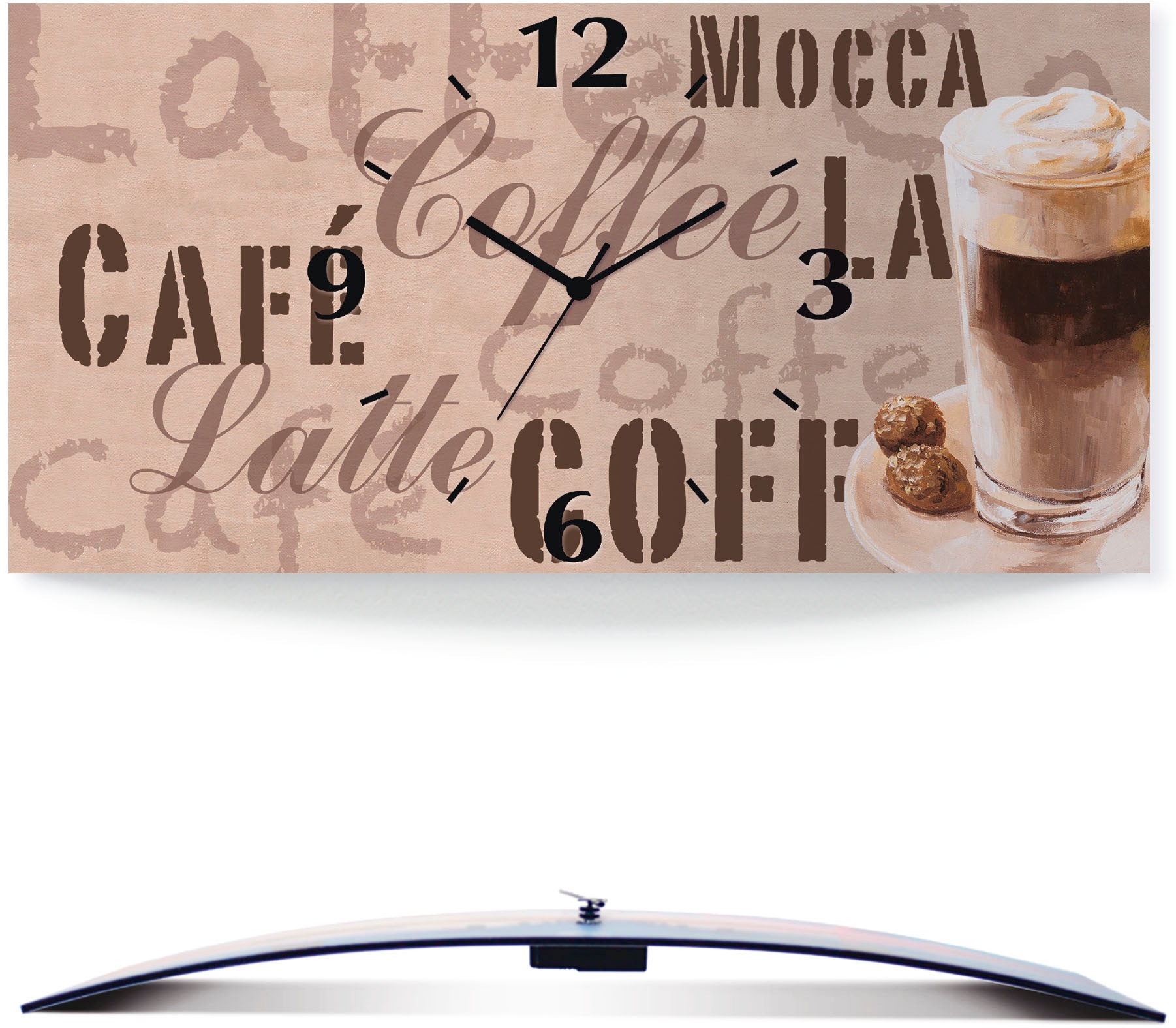 Image of Artland Wanduhr "Kaffee - Latte Macchiato" wahlweise mit Quarz- oder Funkuhrwerk, lautlos ohne Tickgeräusche