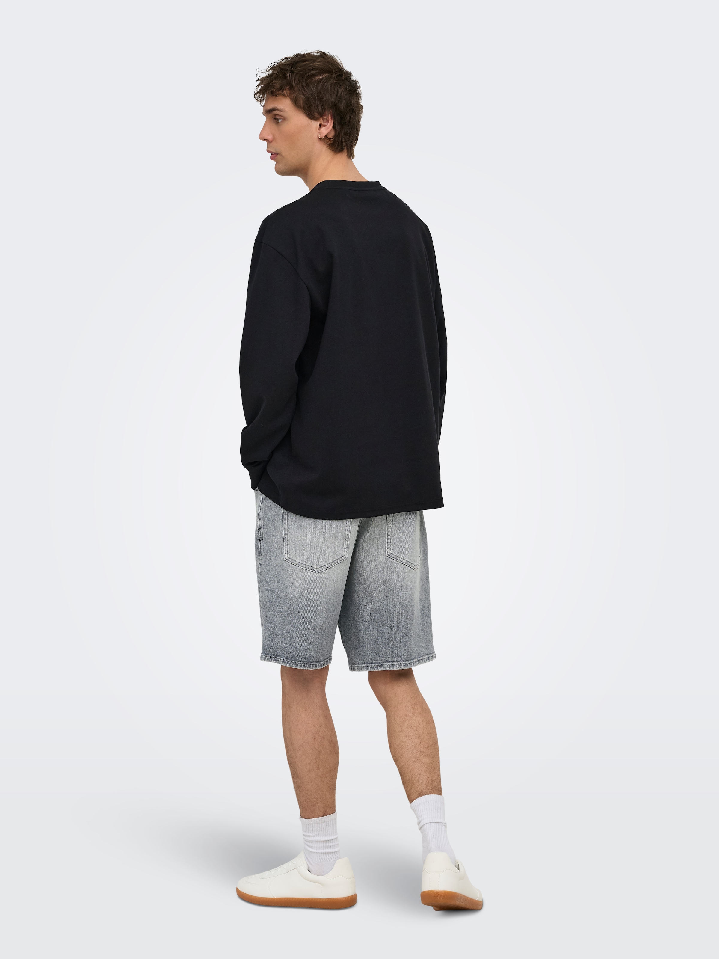 ONLY & SONS Short en jean »ONSEDGE PERF MG 9375 DOT DNM SHORTS NOOS« mélange coton, coupe droite