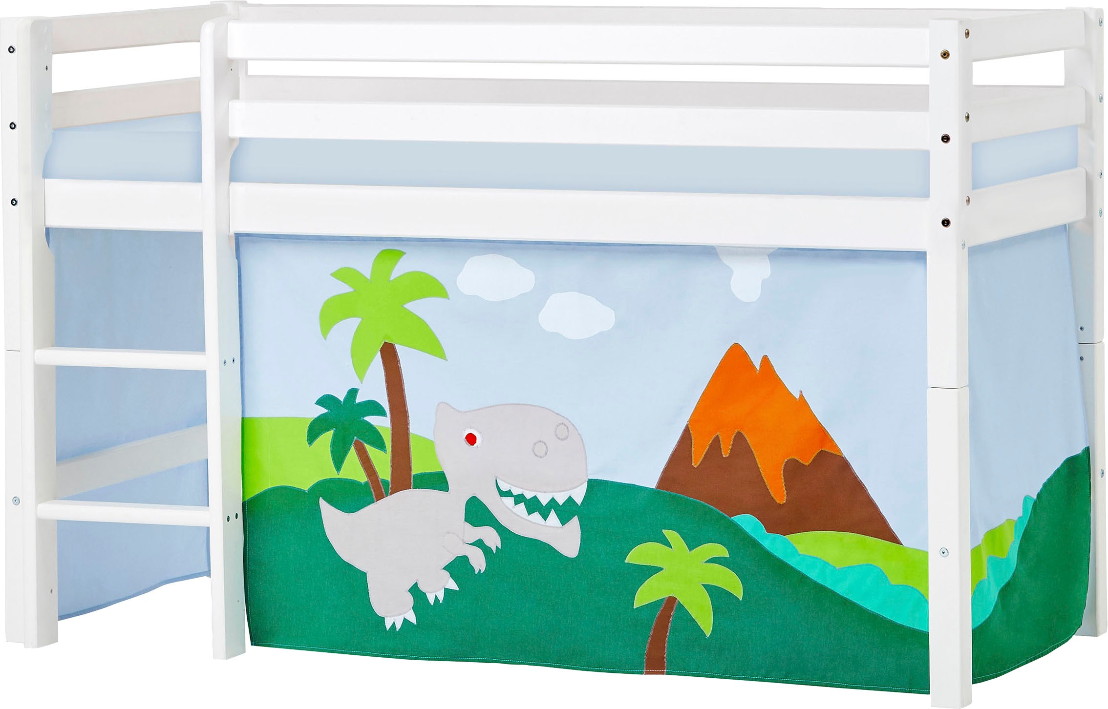 Image of Hoppekids Hochbett »«Dinosaurier»«, mit Matratze & Vorhang, umbaubar, 2Sizes bei Ackermann Versand Schweiz