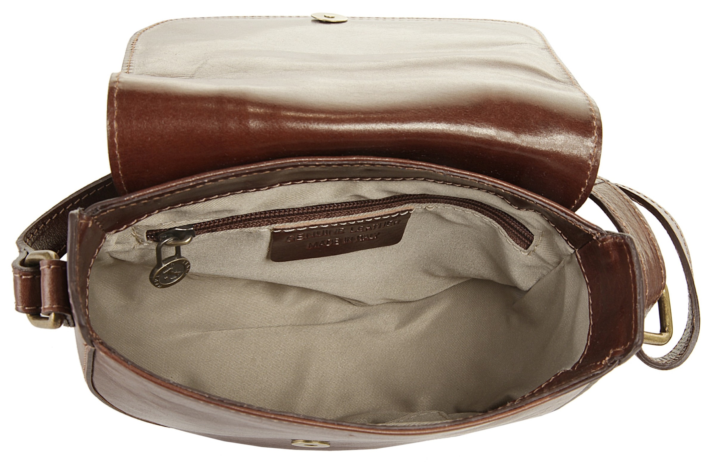 Piké Umhängetasche, echt Leder, Made in Italy