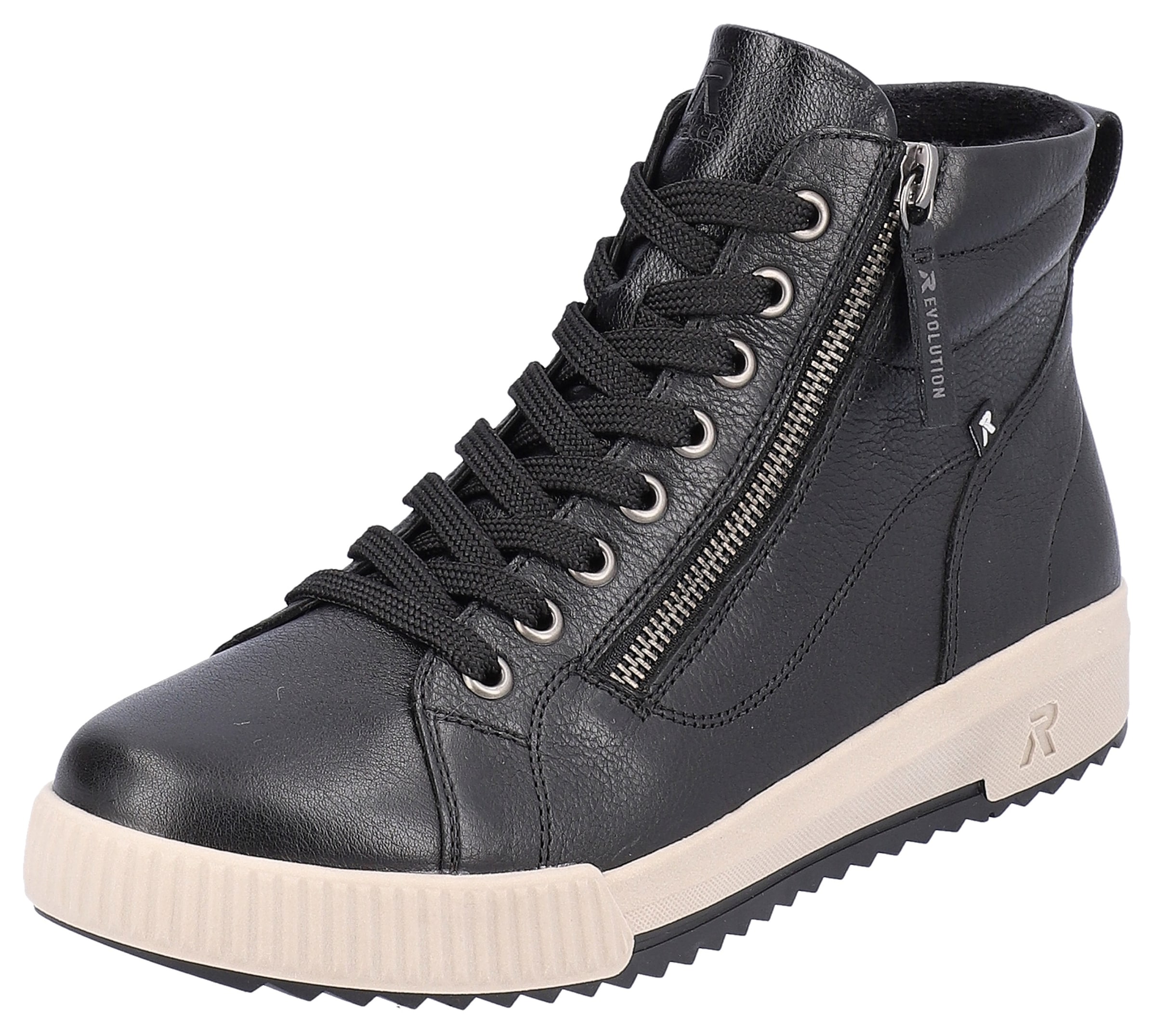Image of Rieker Schnürboots Stiefelette, High Top Sneaker, Freizeitboots mit Reissverschluss