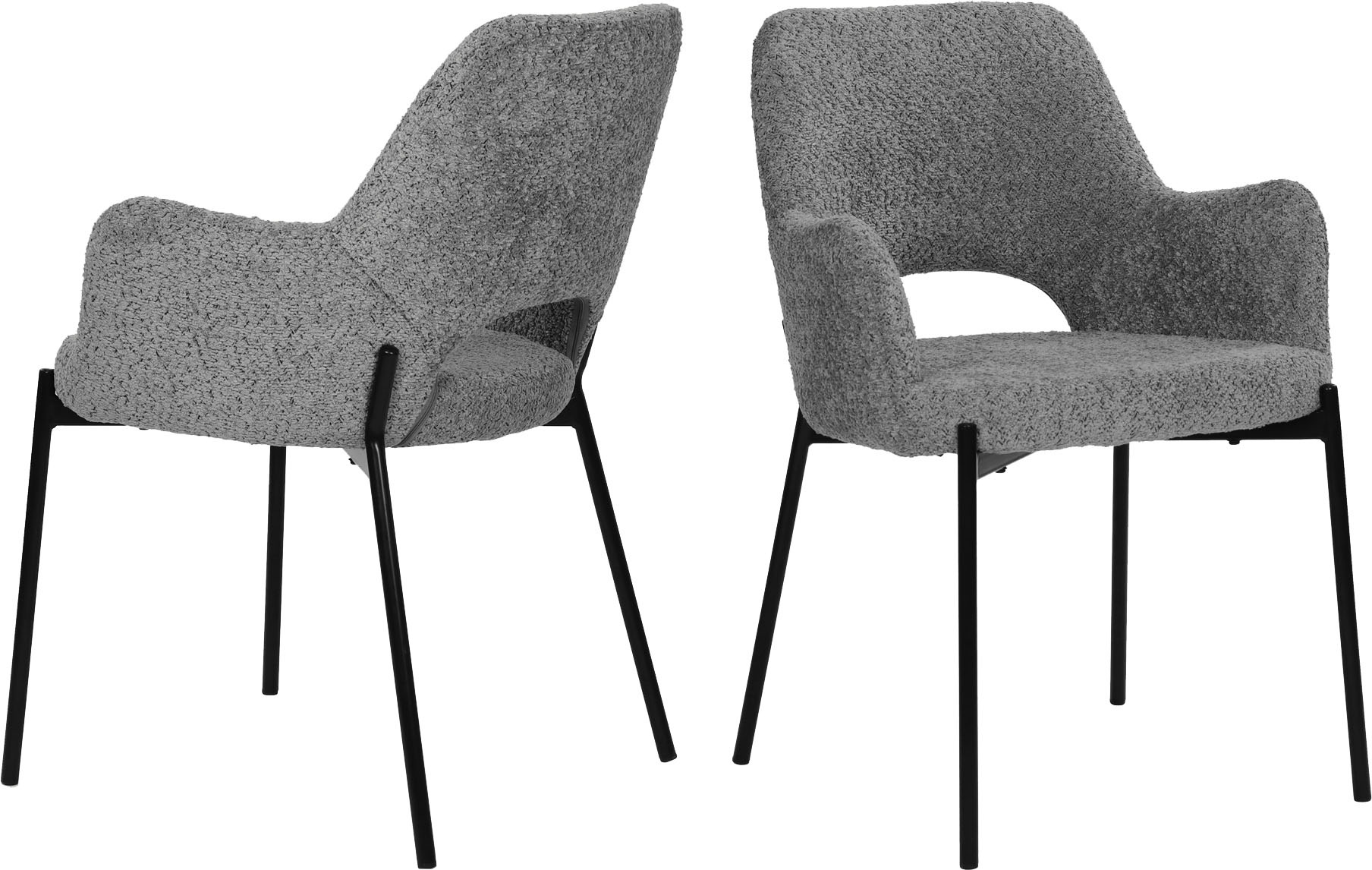 Image of SIT Armlehnstuhl "Kiew 2er-Set Bouclé Esszimmerstühle mit Rücken Cut-Out" (Set) 2 Stk.Öko-Tex Bouclé-Bezug & modernes Rücken Cut-Out Design