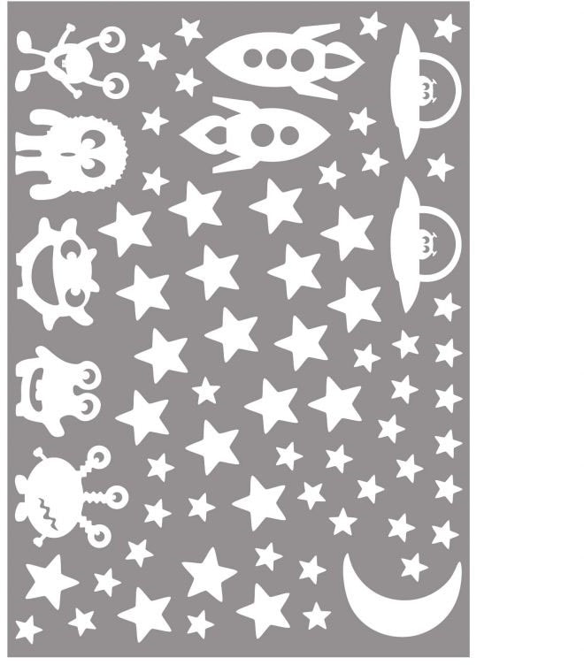 Wall-Art Wandtattoo »Leuchtsterne Weltraum Set«, (1 St.), selbstklebend, entfernbar