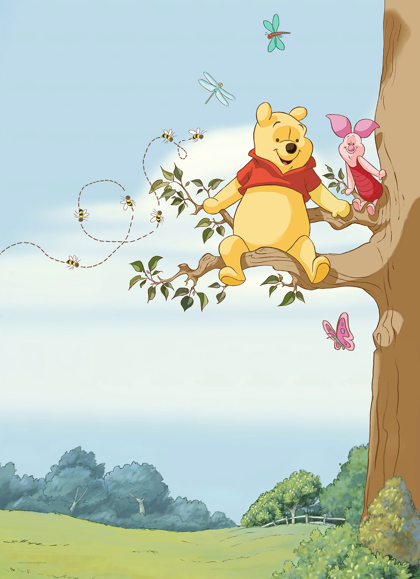 Image of Komar Fototapete "Winnie the Pooh Tree - Grösse 184 x 254 cm" bedruckt glatt Kinderzimmer