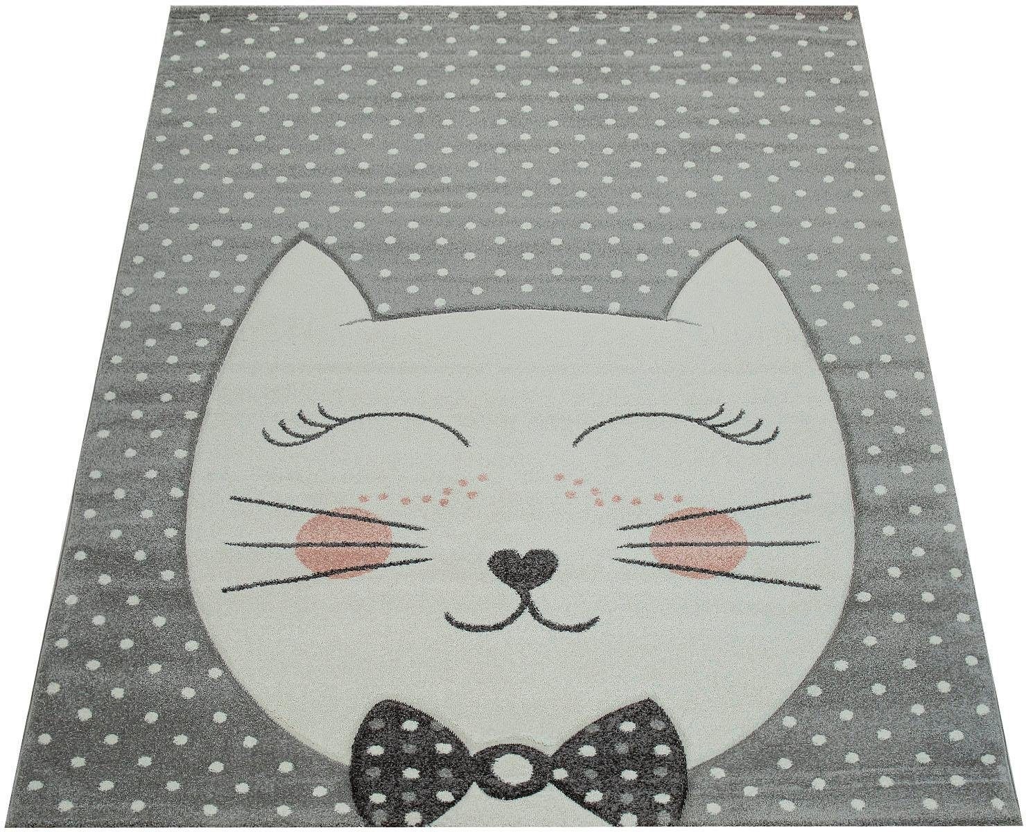 Image of Paco Home Kinderteppich »Cosmo 211«, rechteckig, 18 mm Höhe, 3D-Design, niedliches Katzen Motiv, Pastell-Farben, Kinderzimmer bei Ackermann Versand Schweiz
