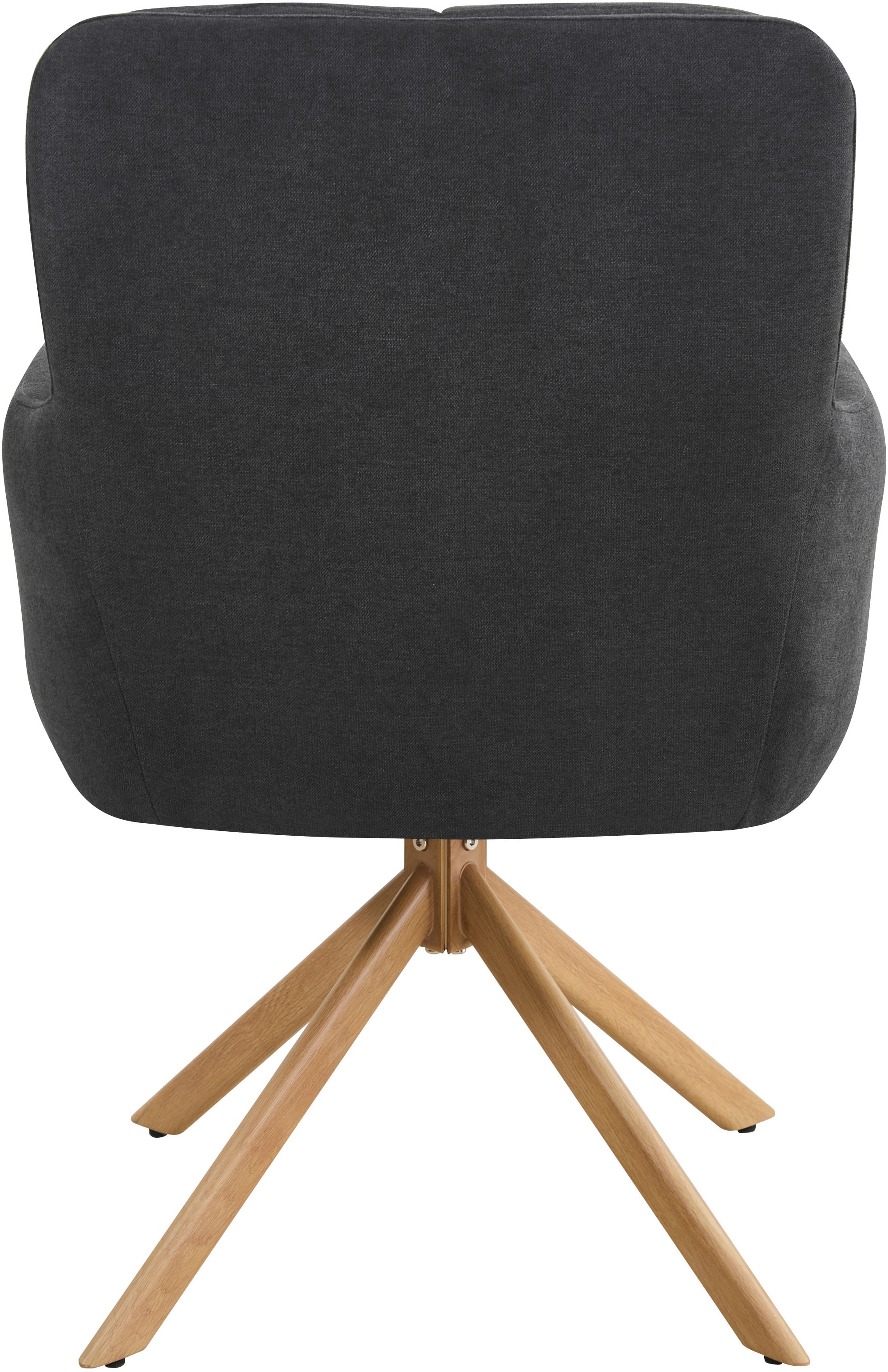 GOODproduct Chaise de salle à manger »Miami, 2er-Set, Federkern« (Ensemble) 2 cuisgemütlicher Armlehnstuhl mit Federkern, Fein-Webstoff und Holzoptik