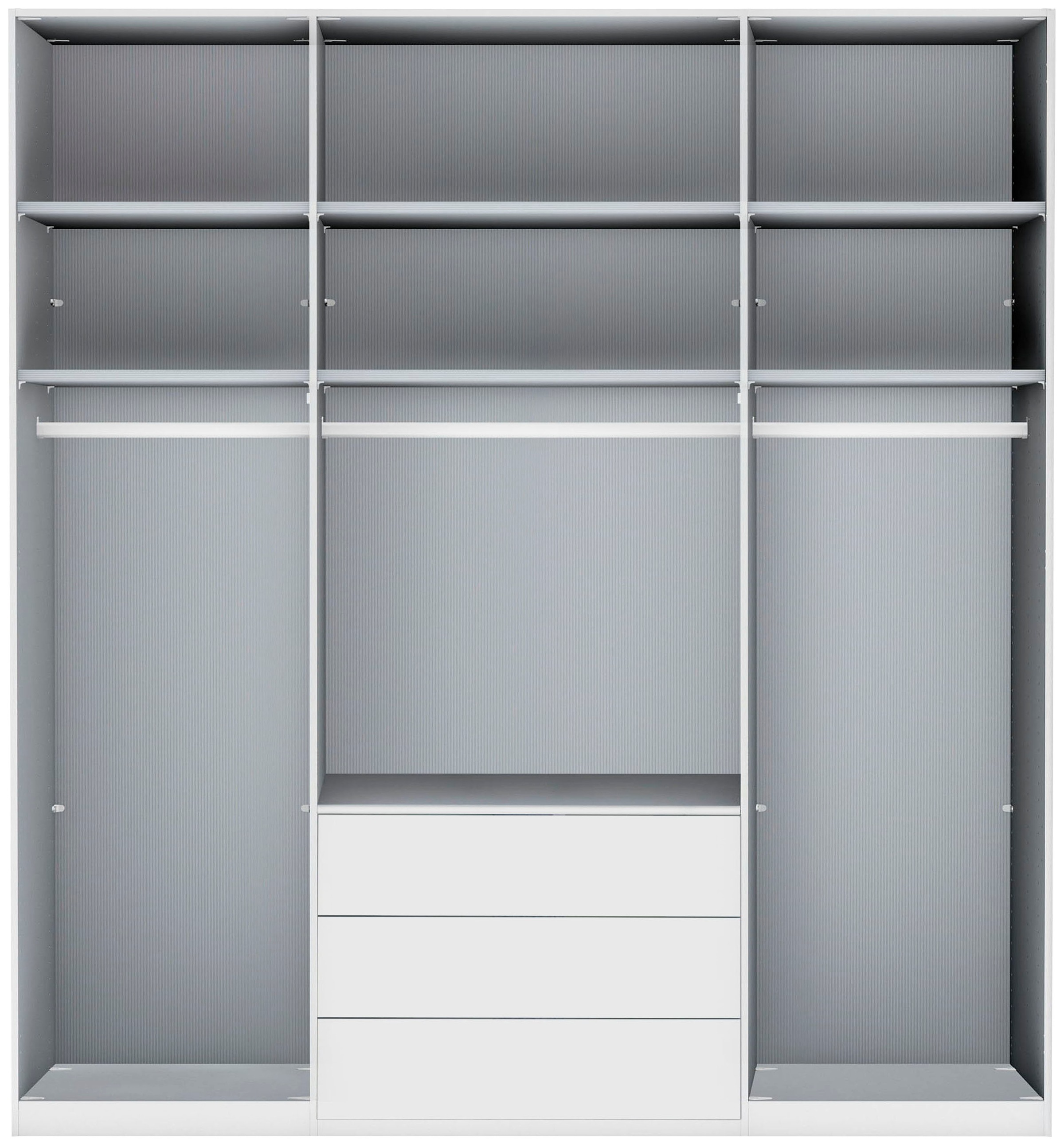 WIEMANN Armoire à portes pliantes »Monaco« avec façade en verre et ferrures de haute qualité