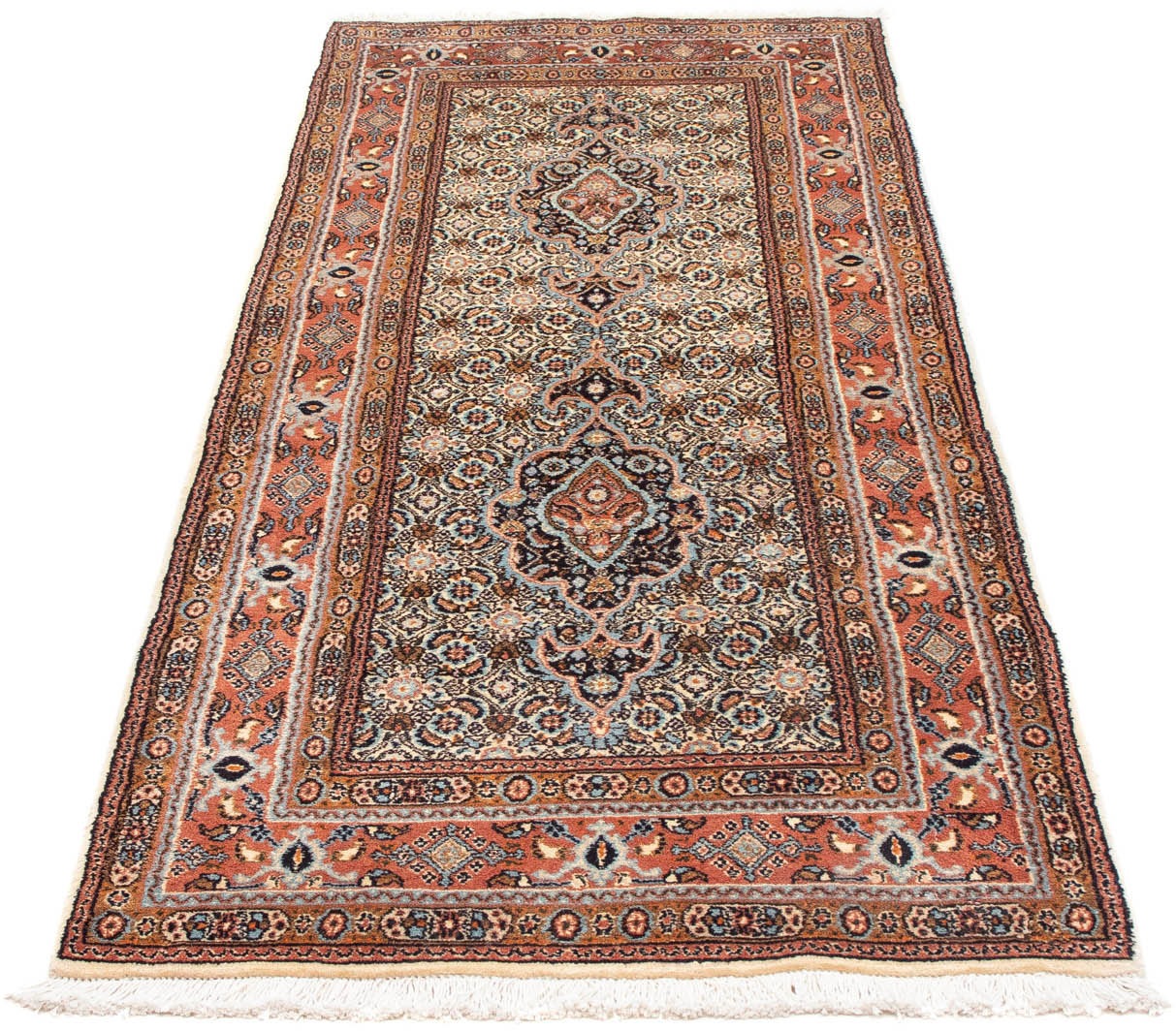 Image of morgenland Hochflor-Läufer »Moud Durchgemustert Beige 191 x 74 cm«, rechteckig, 1 mm Höhe, Handgeknüpft bei Ackermann Versand Schweiz