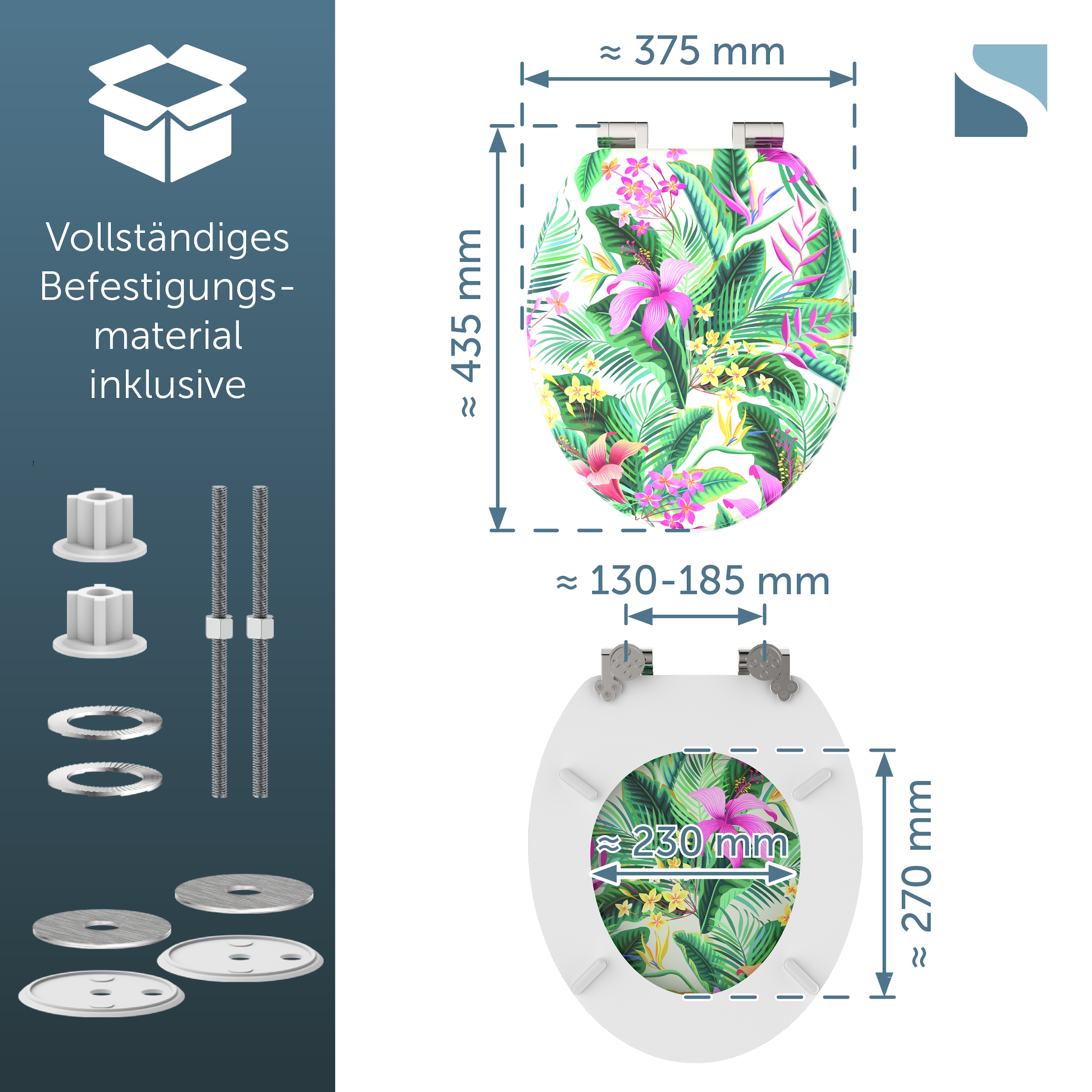 Schütte WC-Sitz »TROPICAL« Toilettendeckel, Absenkautomatik, stabiles MDF, O-Form, Motiv, 175kg