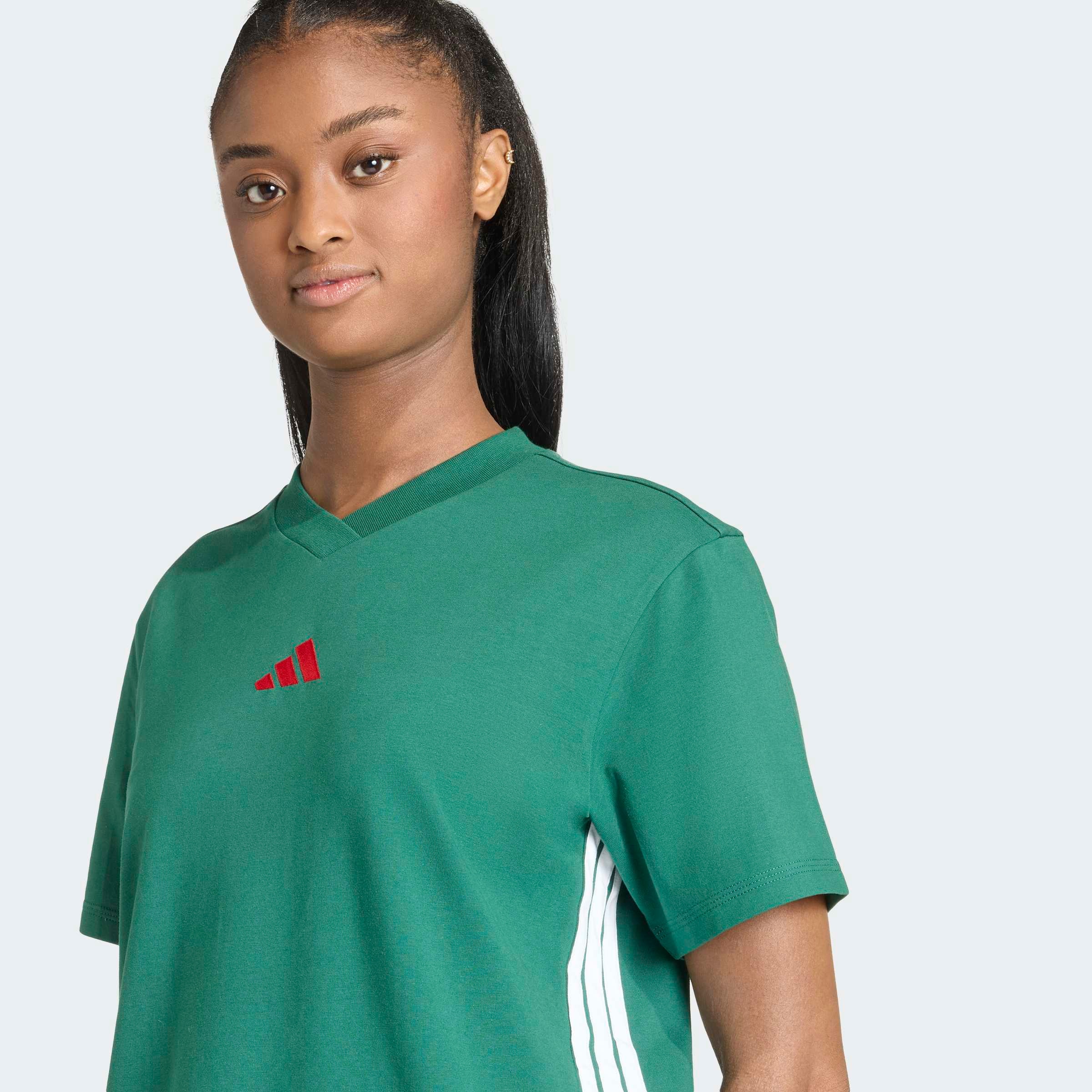 adidas Sportswear Robe t-shirt »ESSENTIALS -, 3-STREIFEN, SINGLE JERSEY«