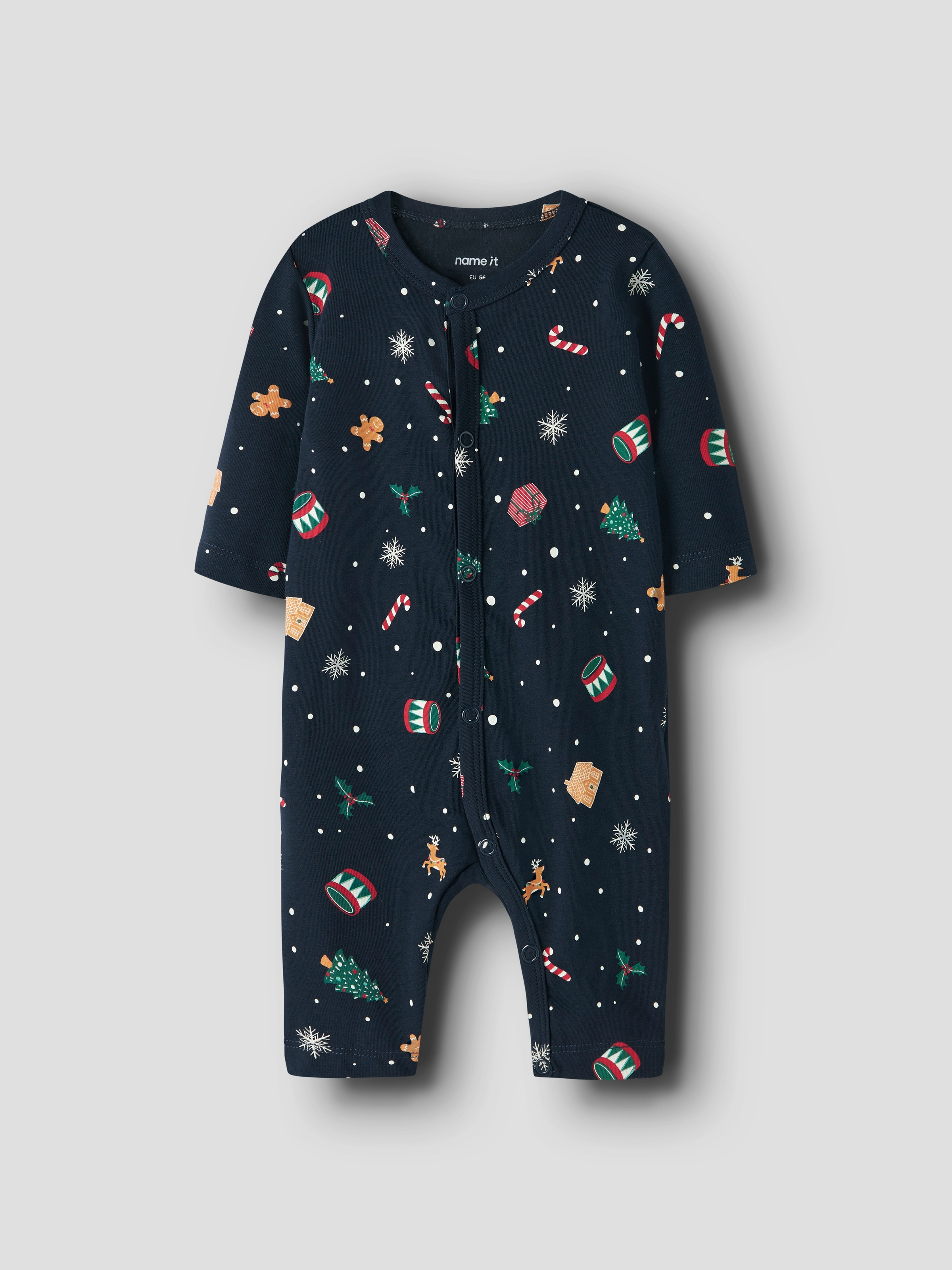 Image of Name It Strampler "NBNVISMAS LS NIGHTSUIT" Weihnachten, Baumwollmischung