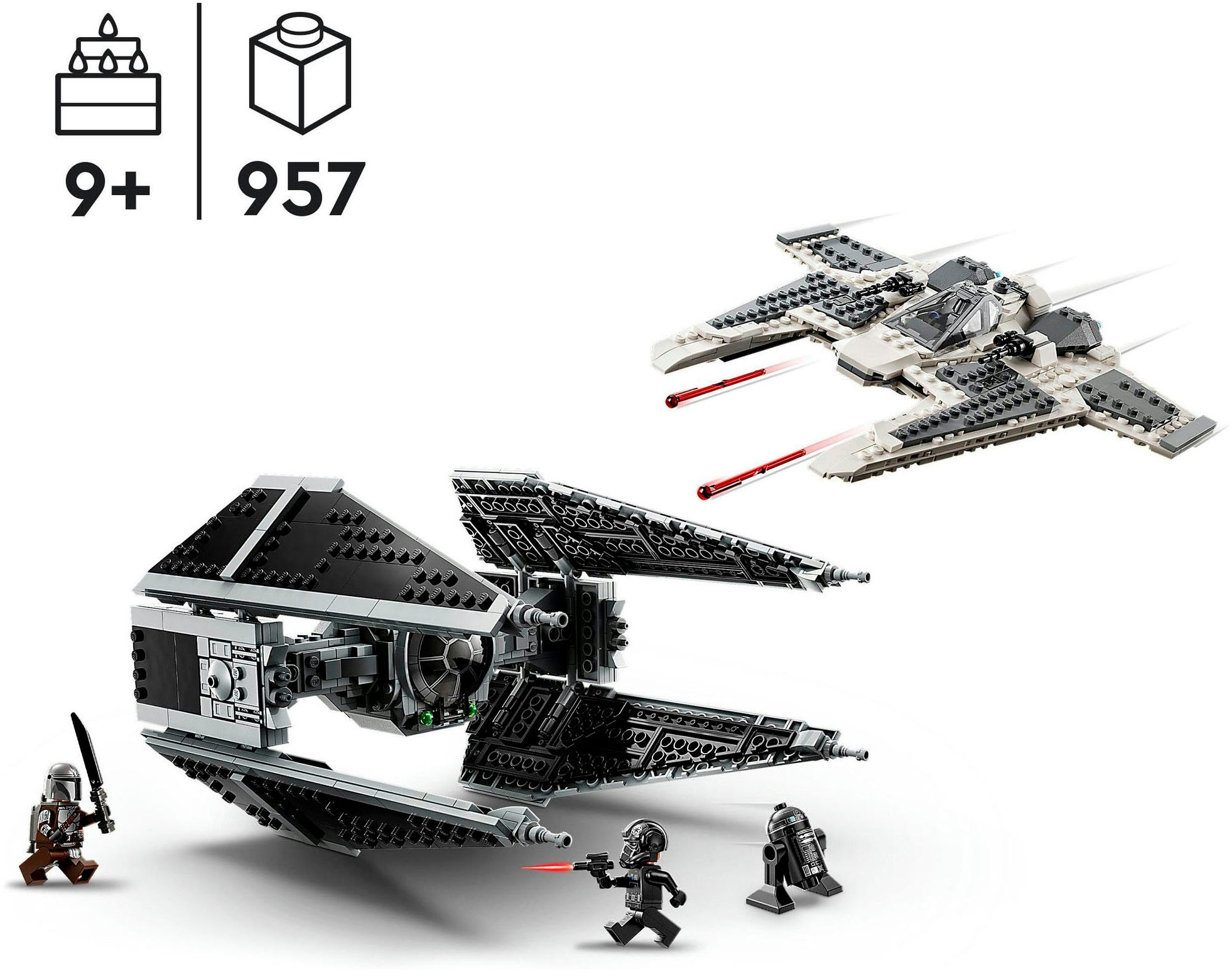 LEGO® Konstruktionsspielsteine »Mandalorianischer Fang Fighter vs. TIE Interceptor™ (75348)«, (657 St.), Star Wars™