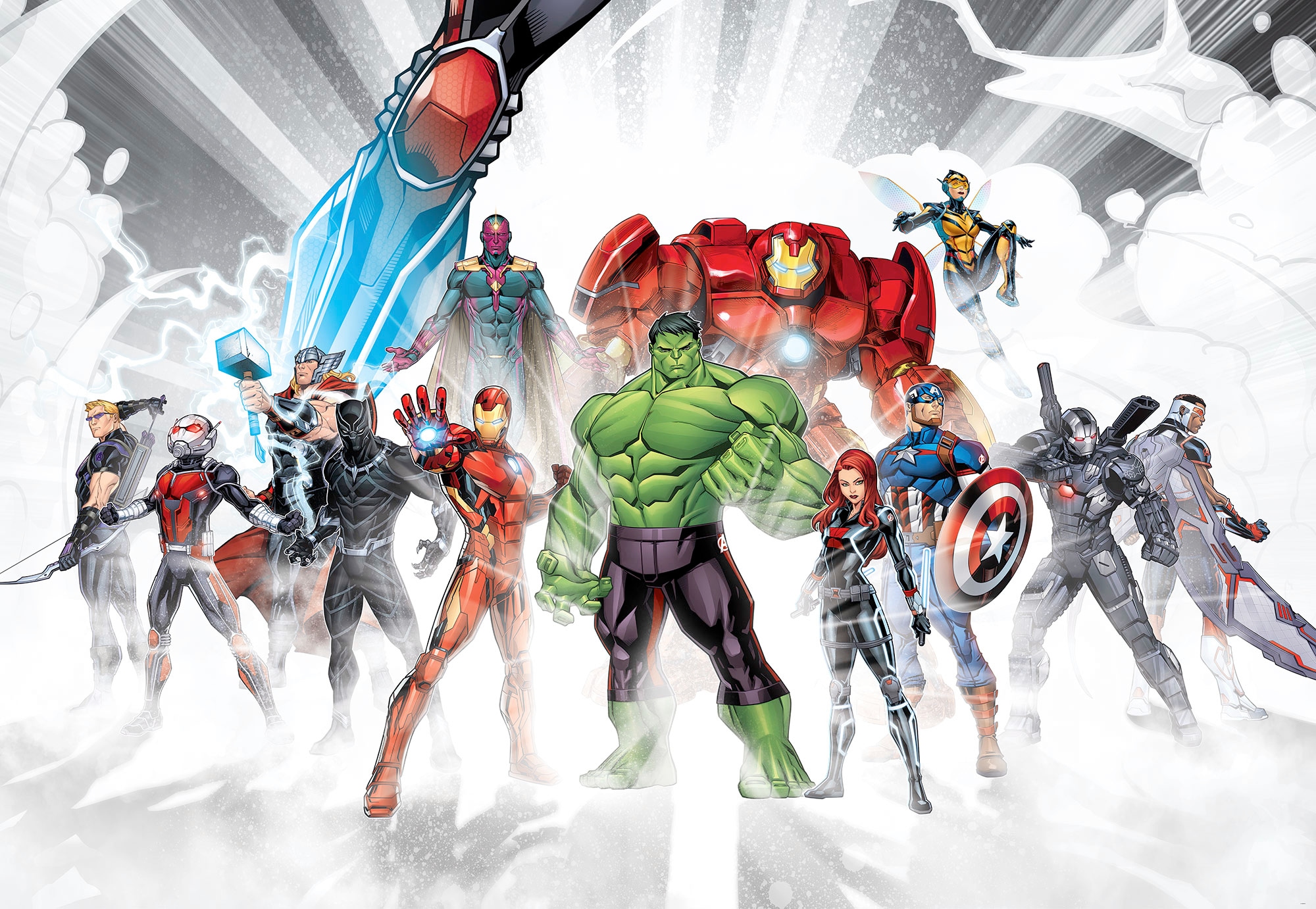 Image of Komar Fototapete "Avengers Unite - Grösse 368 x 254 cm" bedruckt glatt Kinderzimmer