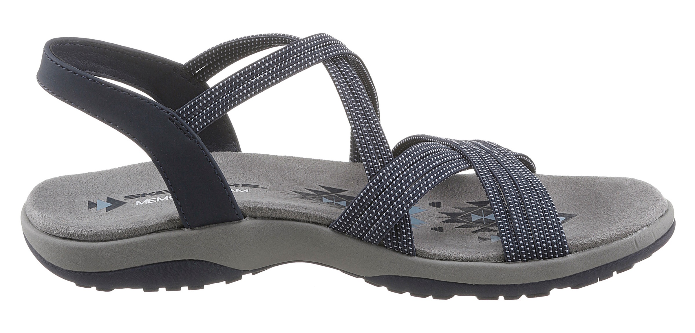 Skechers Sandale »REGGAE SLIM TURN IT UP«, mit elastischen Riemchen