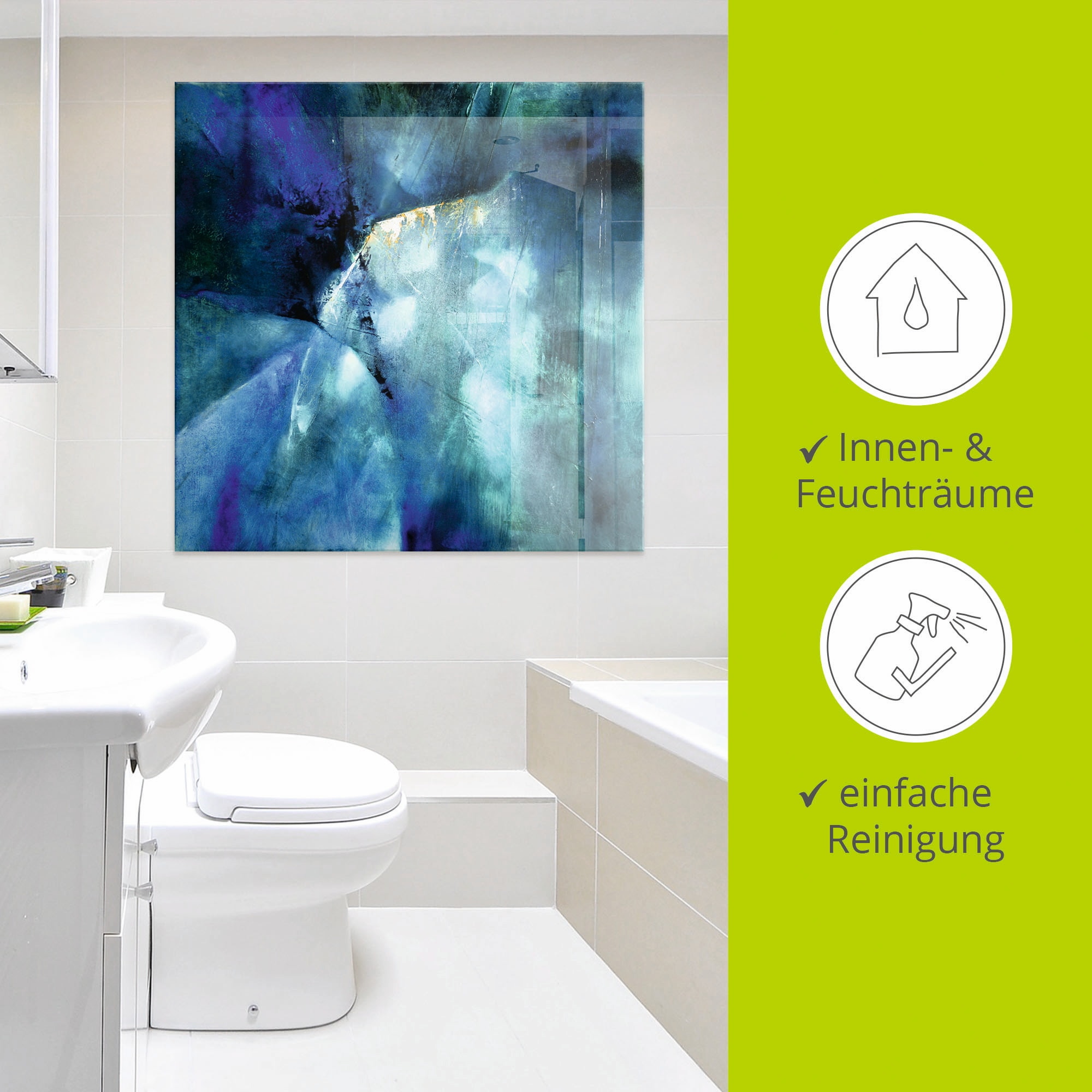 Artland Glasbild »Komposition in blau« Gegenstandslos 1 Stk. tlg. in verschiedenen Grössen