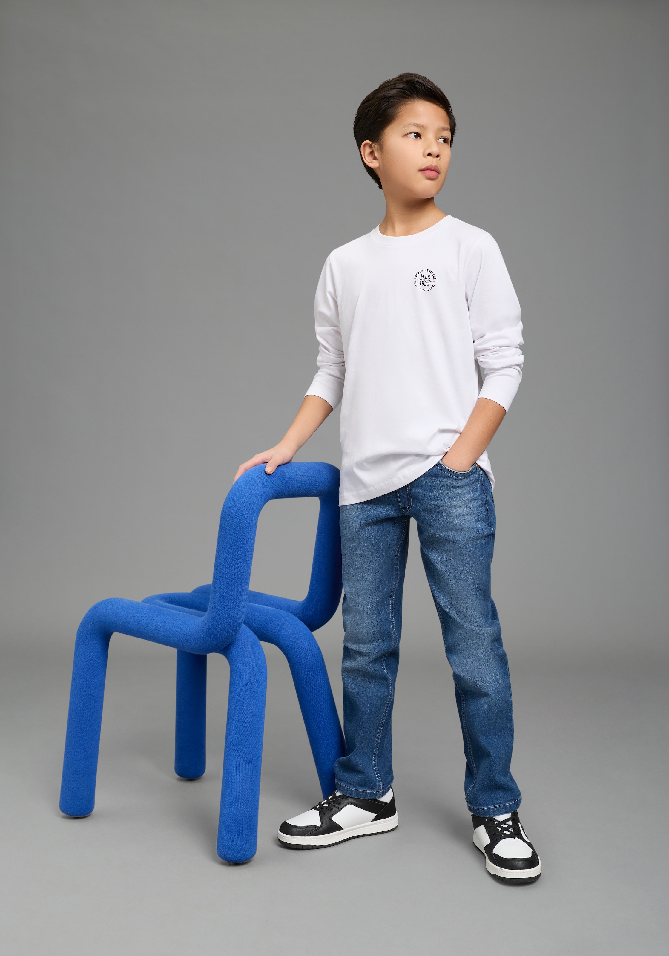 H.I.S T-shirt à manches longues »2er Pack Shirts mit Logoprint für Jungen« Packung, 2, 2 pièces Für TEENS. 2er Pack Shirts