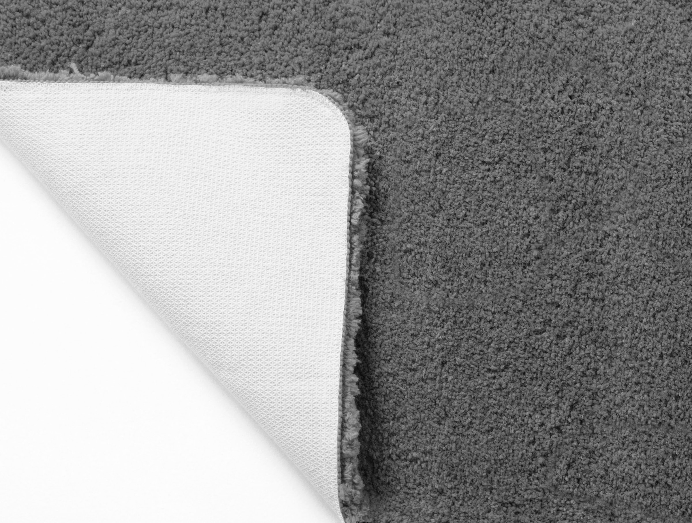 my home Badematte »Sanremo, Badvorleger, Badezimmer Teppich, sehr weich«, rutschhemmend beschichtet, fussbodenheizungsgeeignet-schnell trocknend, Badteppich, unifarben, rechteckig, rund & als 3-tlg. Set erhältlich
