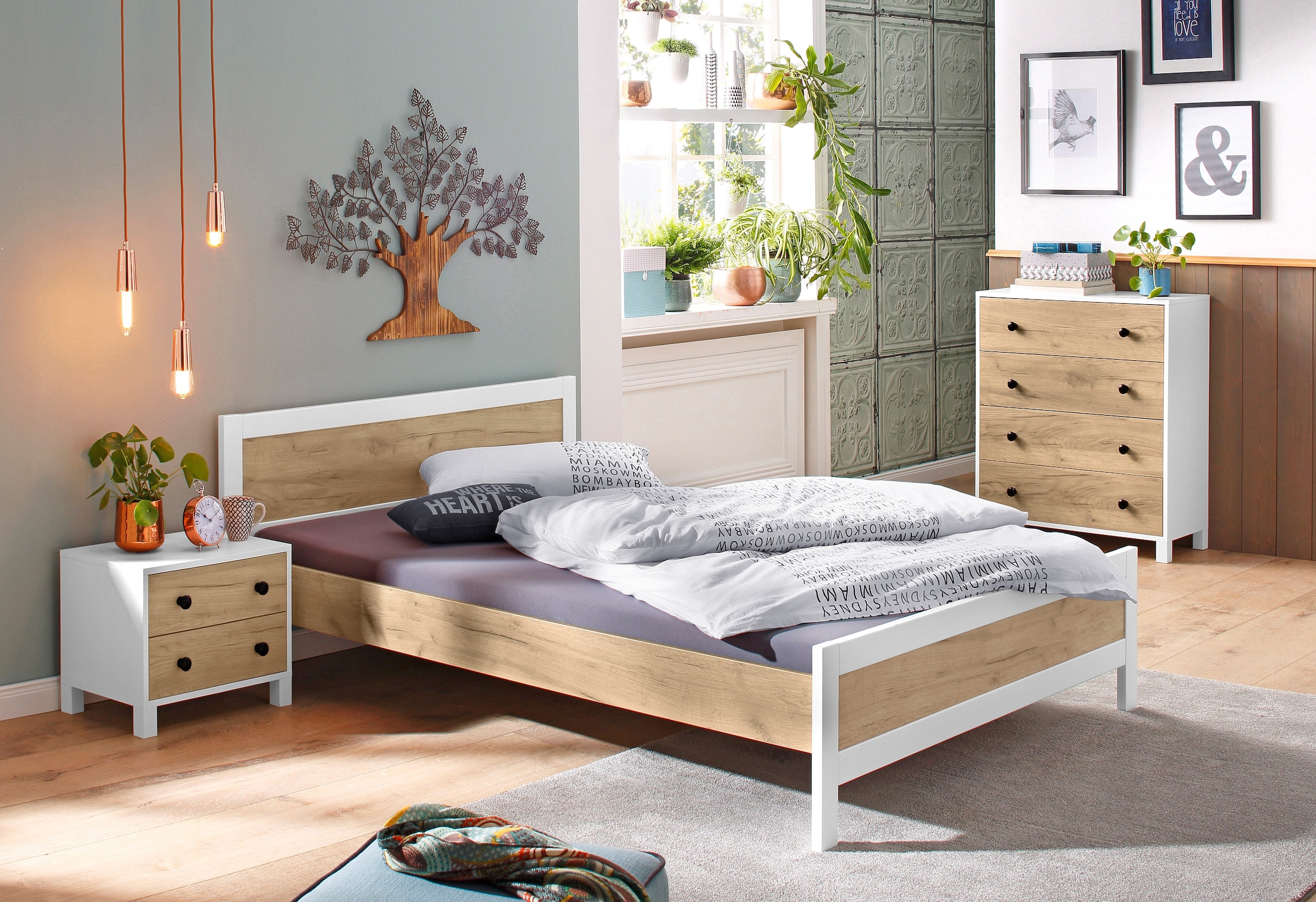 HOFMANN LIVING AND MORE Wanddekoobjekt »Baum«, Materialmix aus Metall und Holz