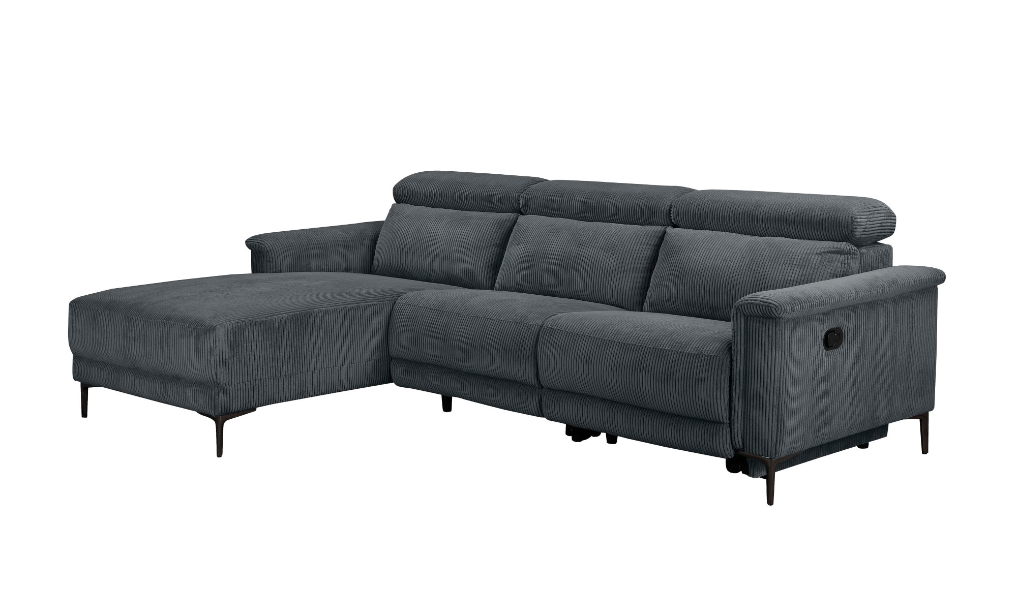 Home affaire Ecksofa »LUND Cord, L-Form, 261 cm, man. o. elektr. Relaxfunktion (mit USB-A)« USB-C bei elektrischer Variante und Kopfteilverstellung