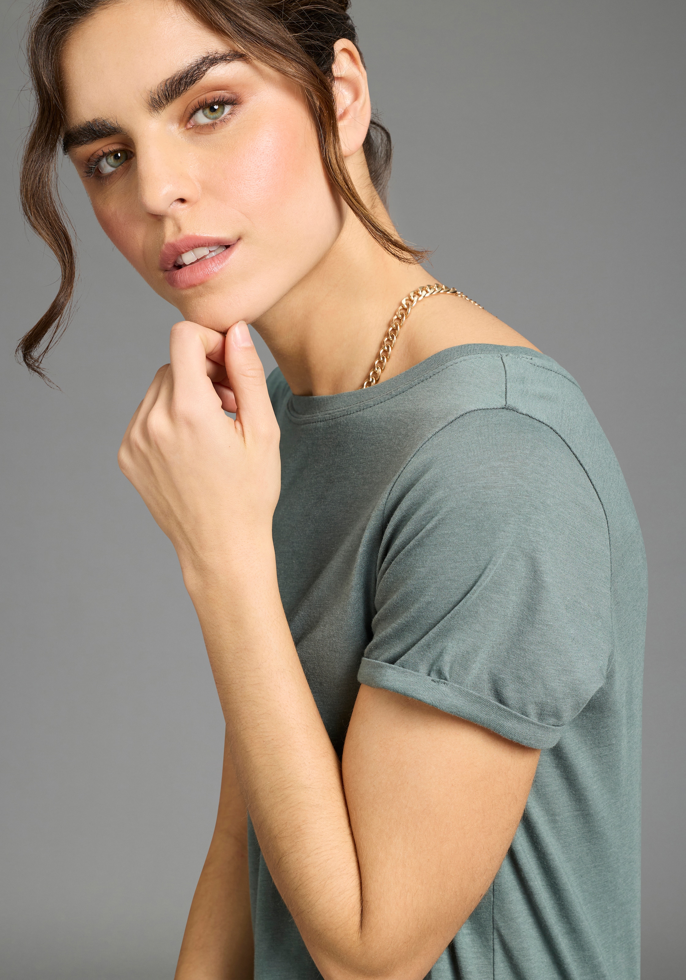 Flashlights Robe t-shirt 2er-Pack,  aus Single Jersey, bequeme Passform, mit Seitenschlitzen, wadenlang