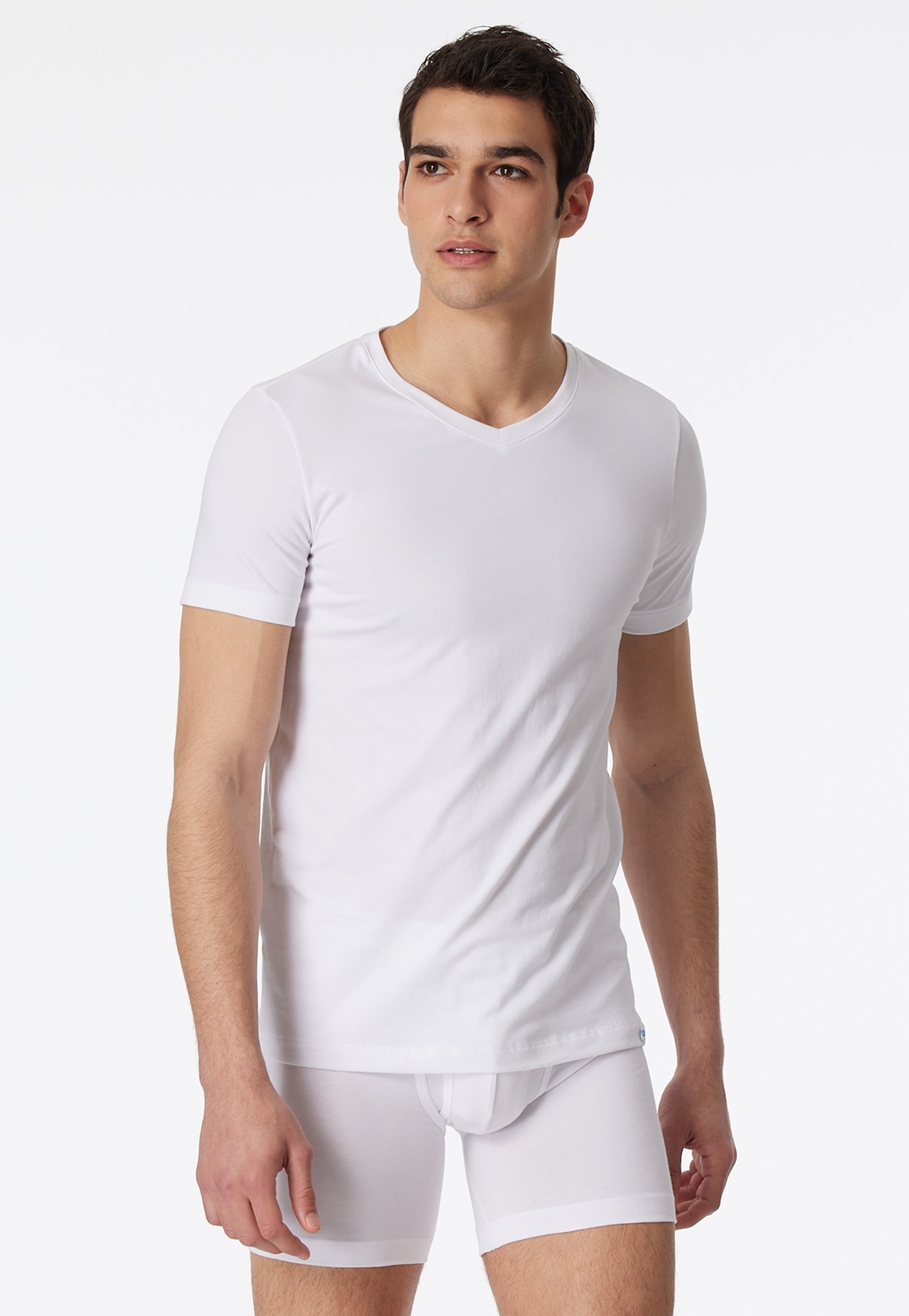 Image of Schiesser T-Shirt "Long Life Rib" körpernahe Schnittform mit V-Ausschnitt, Cotton-Mix