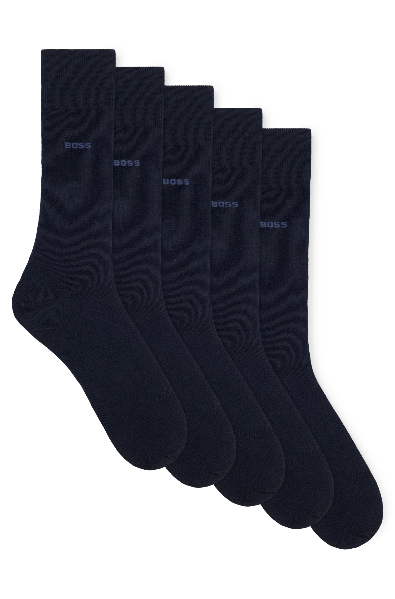 BOSS Businesssocken »5P RS Uni Col CC«, (Packung, 5 Paar, 5er), mit BOSS Schriftzug