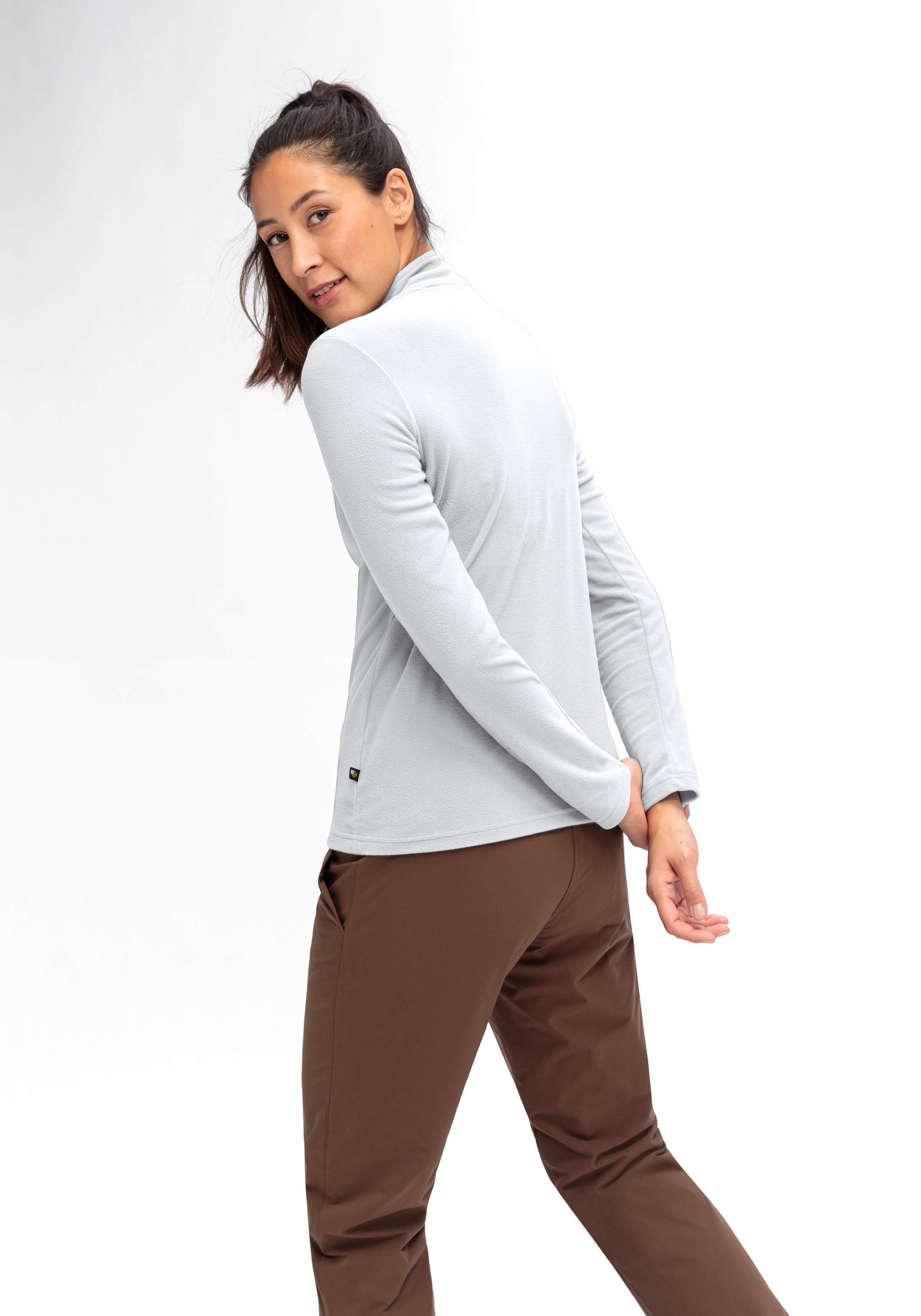 Maier Sports Fleecepullover »Denise HZ W«, Damen Midlayer, pflegeleichtes Half-Zip Fleece