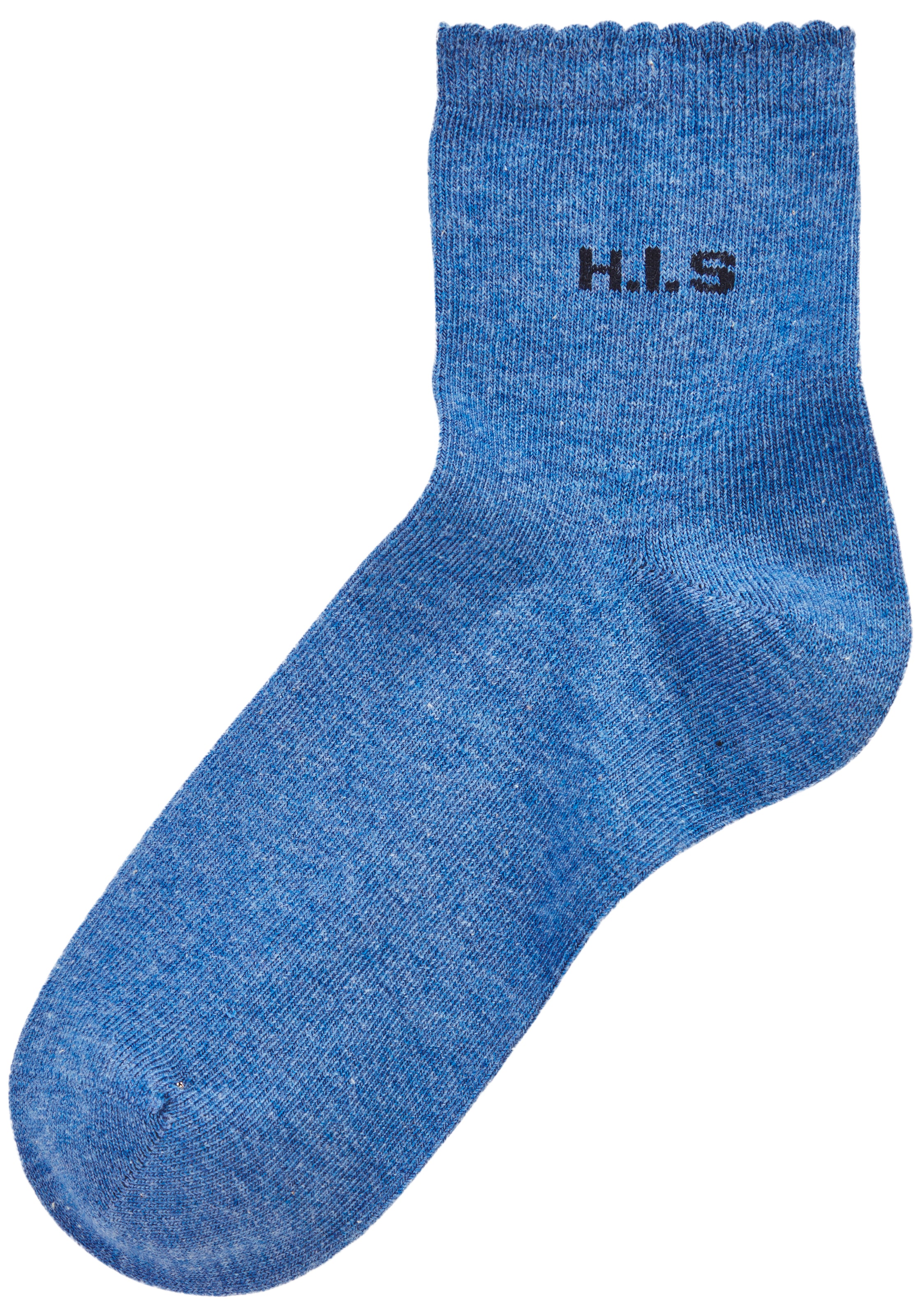 H.I.S Chaussettes courtes »Damen uni und meliert für die ganze Woche« Paquet, 7 Couple tlg. avec un bord-côte ondulé