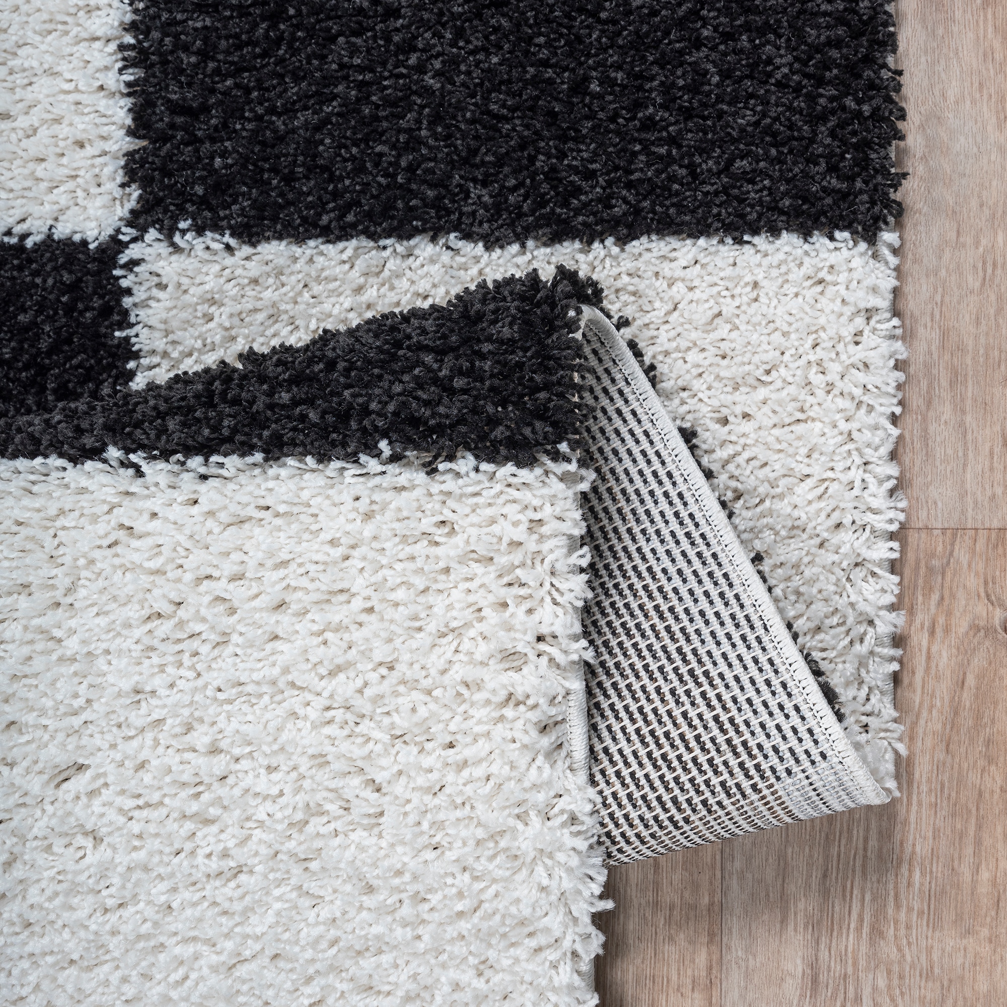 Sanat Hochflor-Teppich »Milano 1250 , auch als Läufer und in Rund« rechteckig 30 mm Höhe Hochflor, Shaggy, Karo, Wohnzimmer, Schlafzimmer