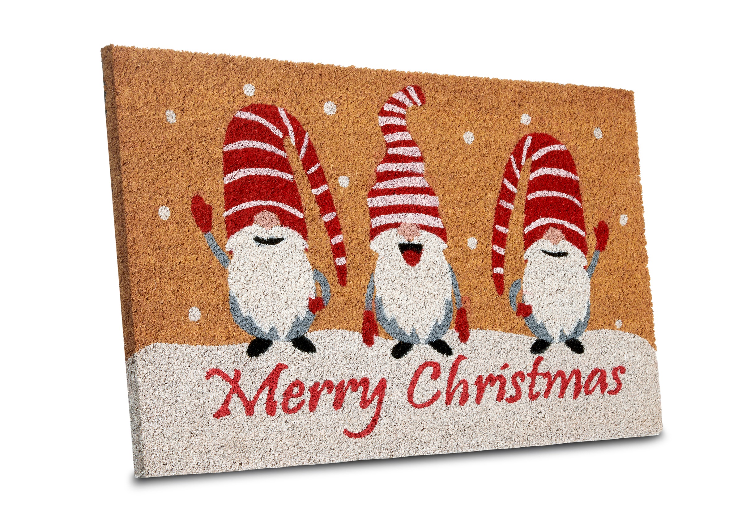 HANSE Home Fussmatte »Kokos Gnomes Merry Christmas, Türmatte«, rechteckig, 15 mm Höhe, Schmutzfangmatte, Rutschfest, Outdoor, Weihnachten, Kokosmatte, Zwerg