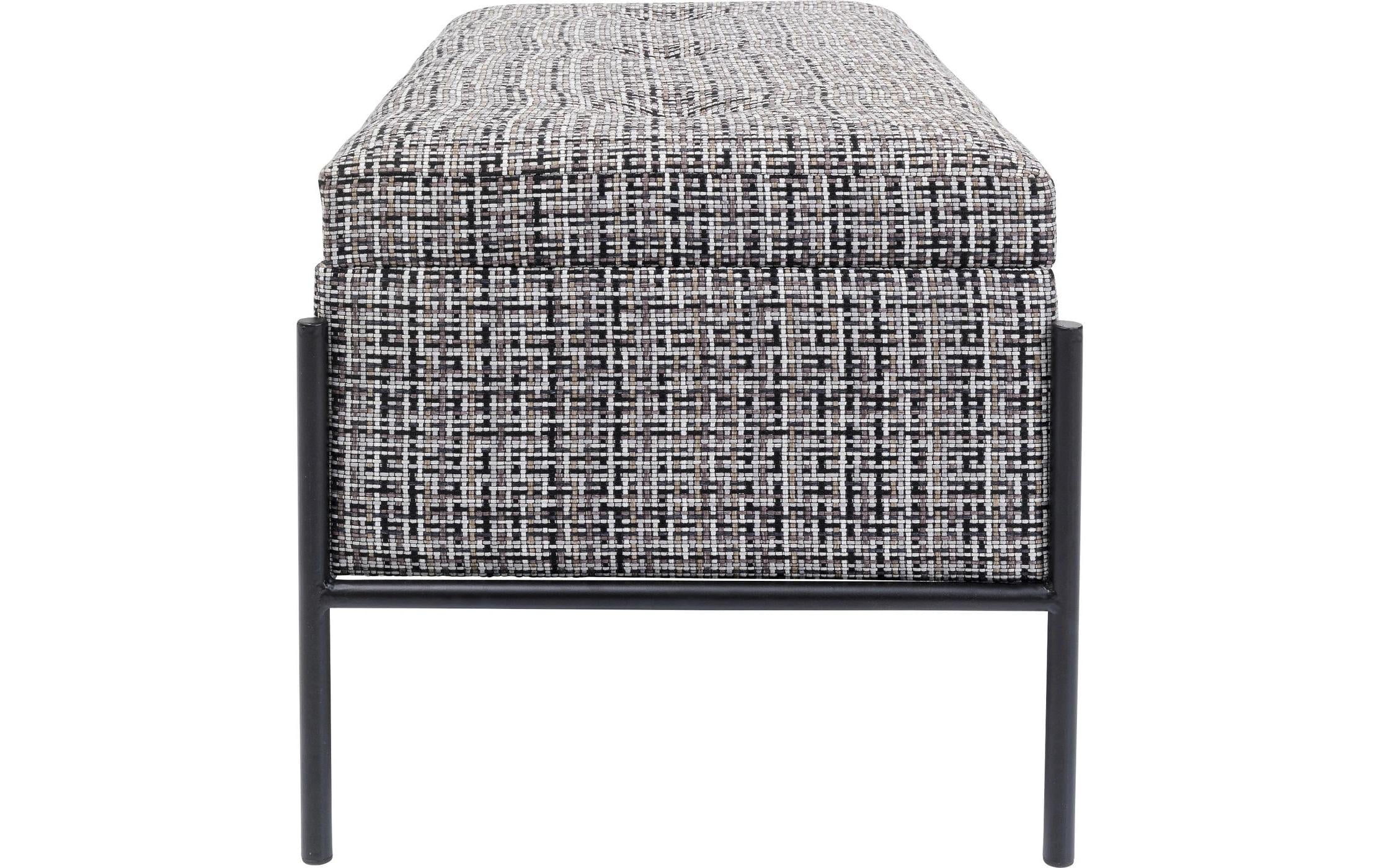 Kare Design Coffre-siège »Buttons Storage B&W Klein, 80 cm«