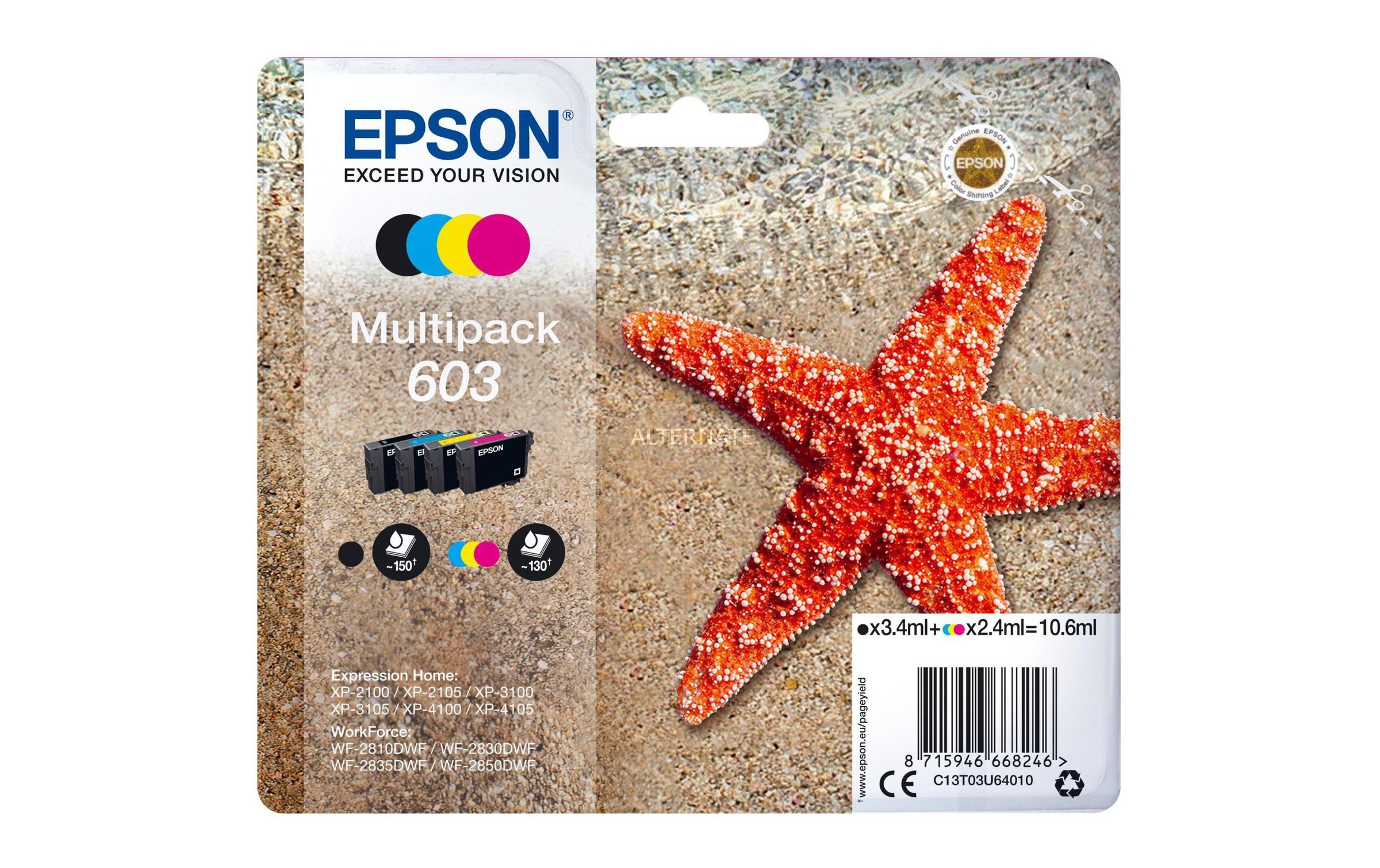 Epson Tintenpatrone »603 / C13T03U64010«, (4 St.)