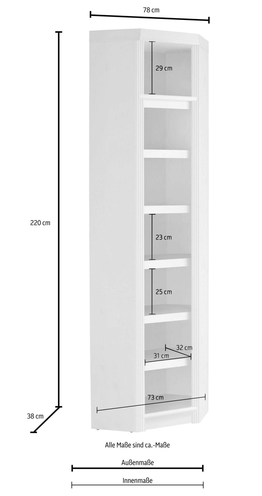 GOODproduct Eckregal »Soeren Regal Höhe 220 cm, massive Kiefer, FSC®-zertifiziert« passend für Regale Soeren mit einer Tiefe von 29 cm