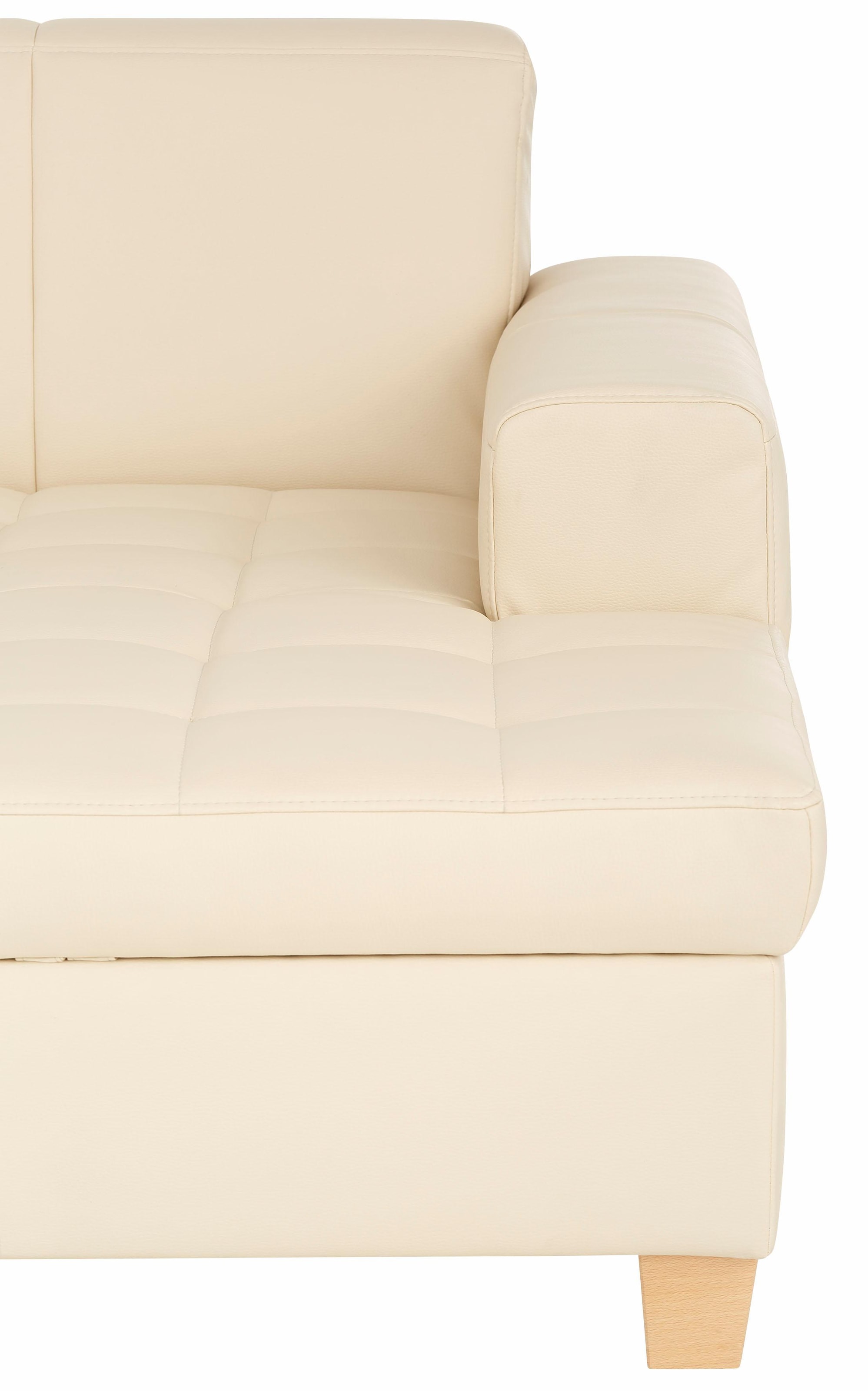 Home affaire Ecksofa »Corby L-Form«, wahlweise mit Bettfunktion, Steppung auf Sitzfläche